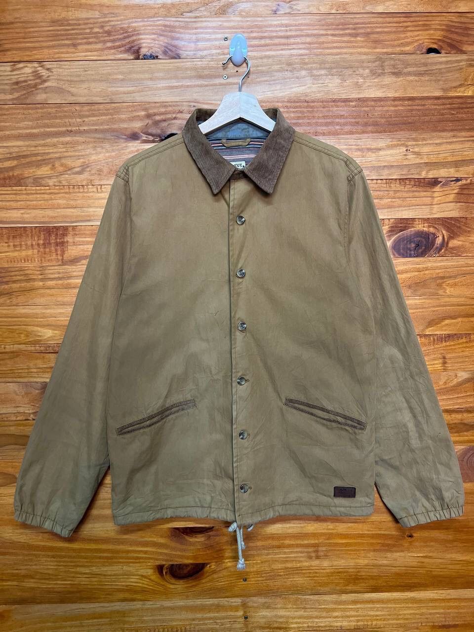 image of Vintage Vans California Corduroy Collar Jacket in Khaki, Men's (Size Small)