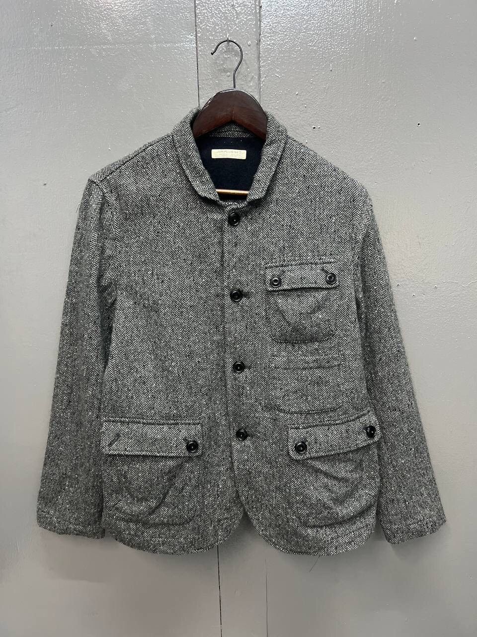 image of Unplugged Wool Jacket Fishbone in Grey, Men's (Size Small)