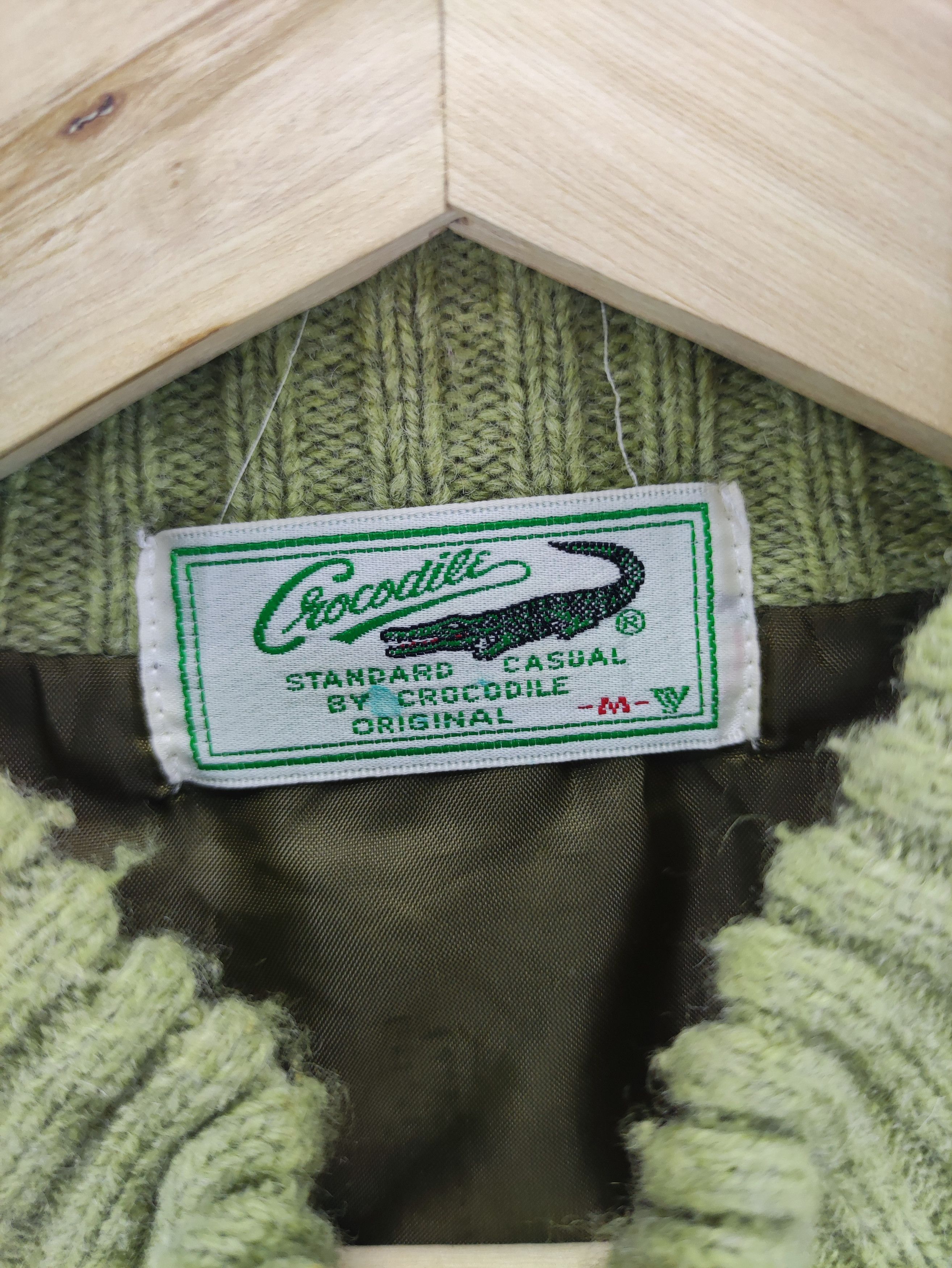 Aran Isles Knitwear Vintage 90s Crocodile knit Sweater Jacket Zipper Size US M / EU 48-50 / 2 - 2 Thumbnail