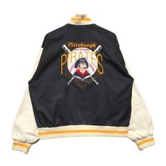 1990's PITTSBURGH PIRATES CAMPRI VARSITY JACKET M - Classic American Sports