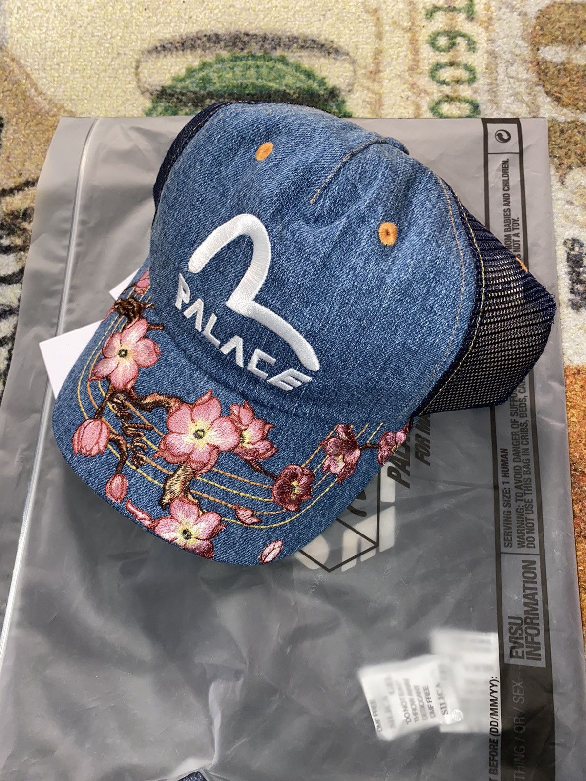 Evisu × Palace Palace x Evisu Denim Mesh Trucker Cap Stone Wash