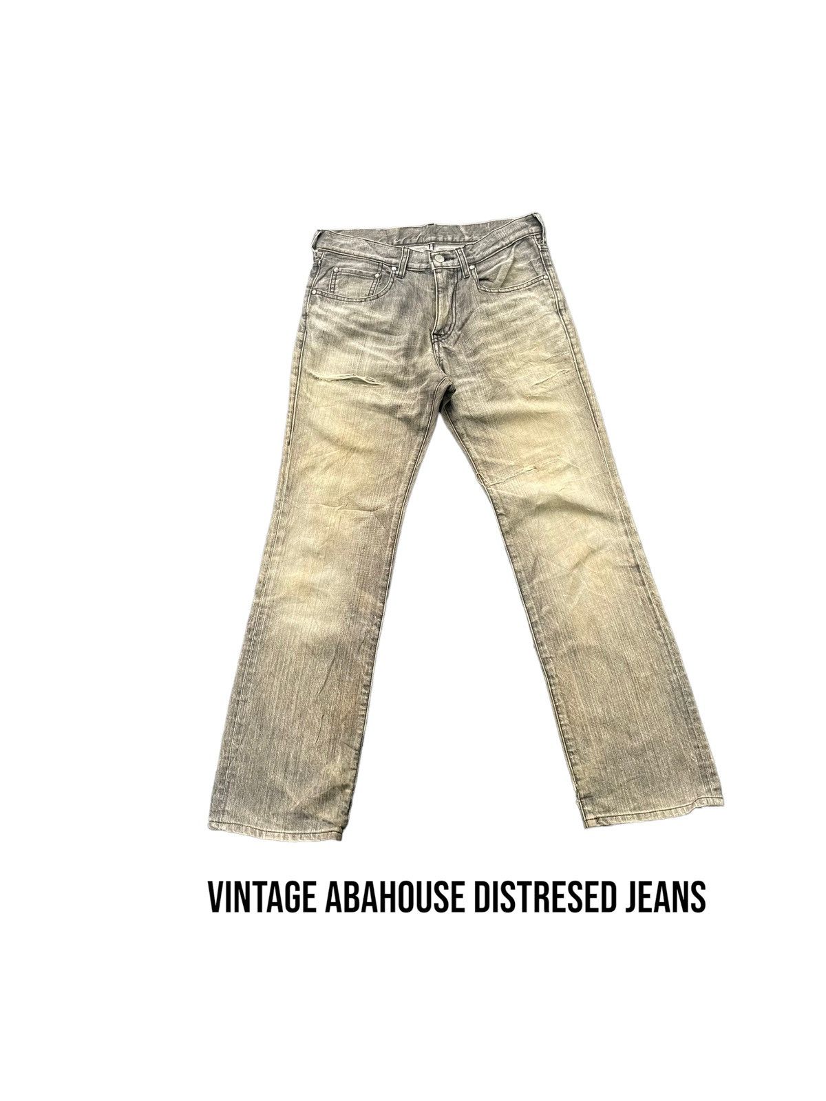 image of Vintage Abahouse Distresed Jeans in Grey, Men's (Size 31)