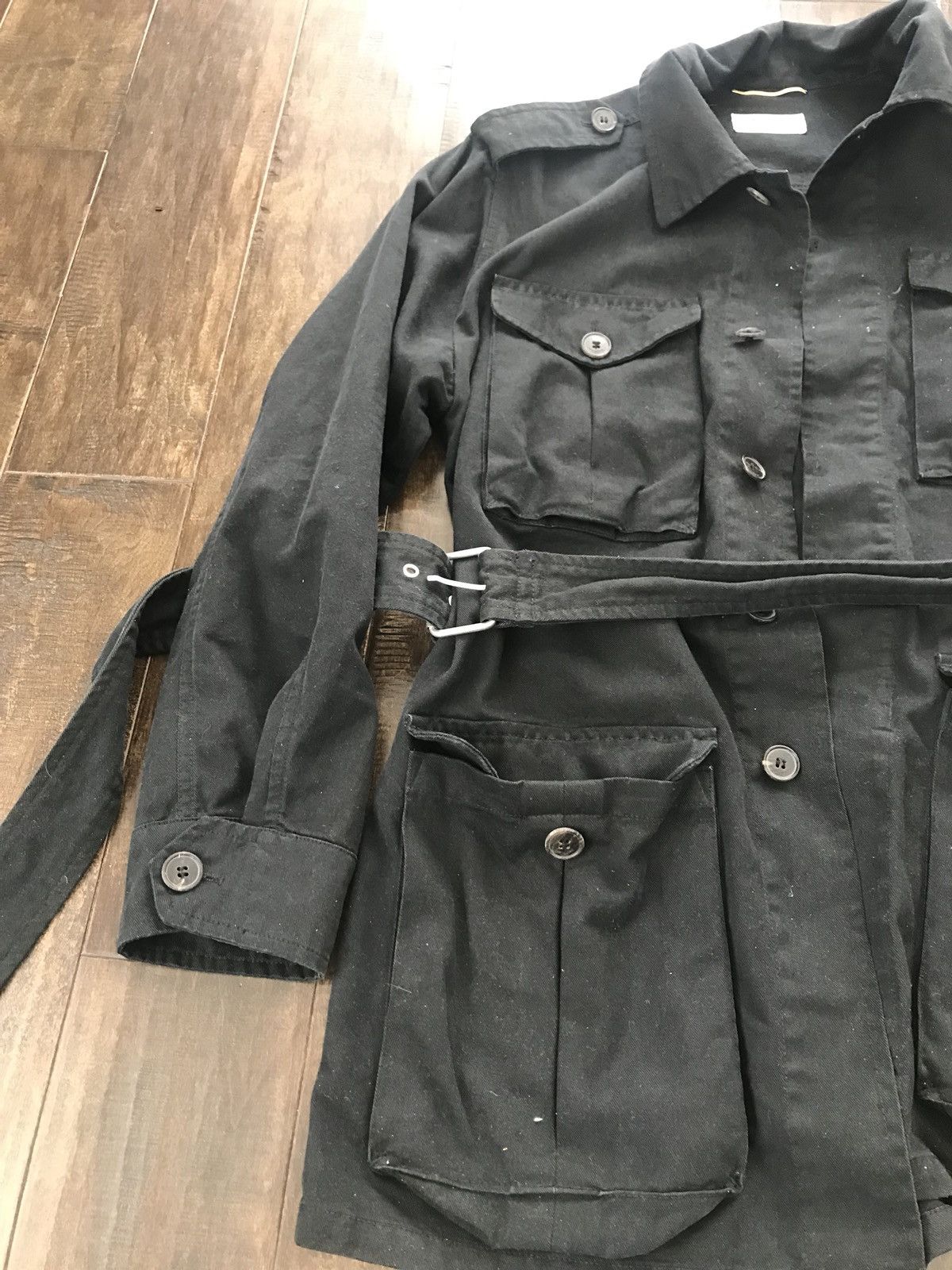 Saint Laurent Paris $2,395 Hedi Slimane SLP Black Military Parka w Belt Size US M / EU 48-50 / 2 - 3 Thumbnail