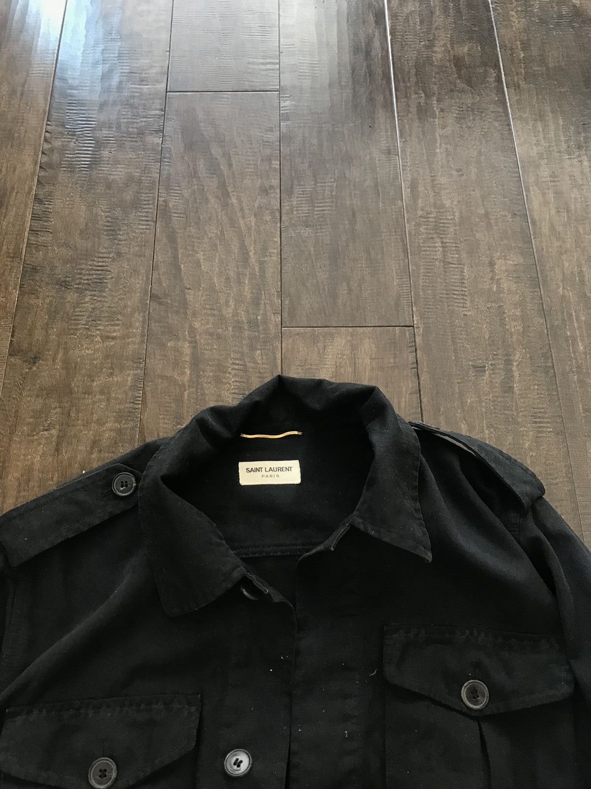 Saint Laurent Paris $2,395 Hedi Slimane SLP Black Military Parka w Belt Size US M / EU 48-50 / 2 - 2 Thumbnail