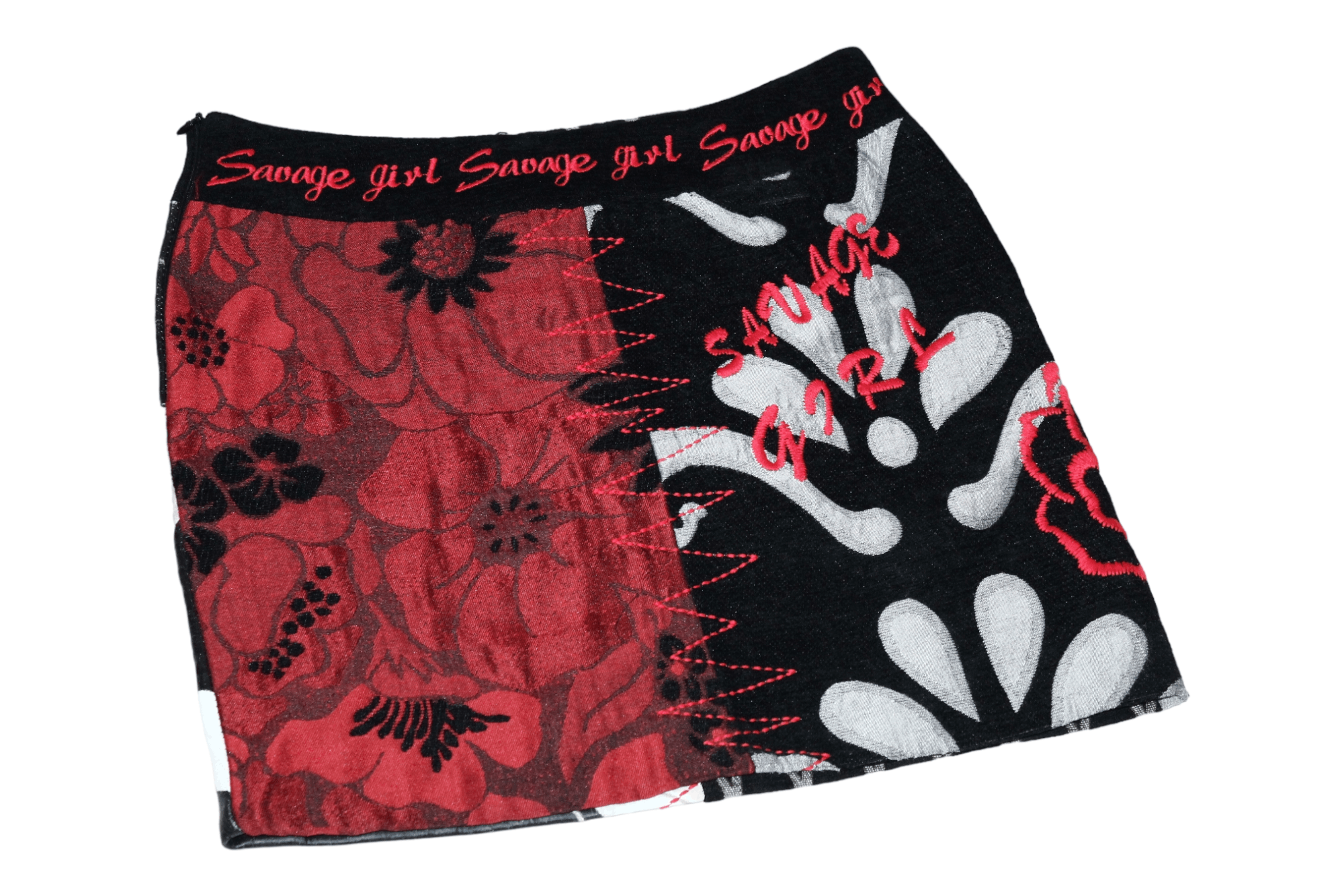 Japanese Brand 🔥VTG🔥 LULU-H Paris "Savage Girl" Pop Artwork Mini Skirt Size 29" - 3 Thumbnail