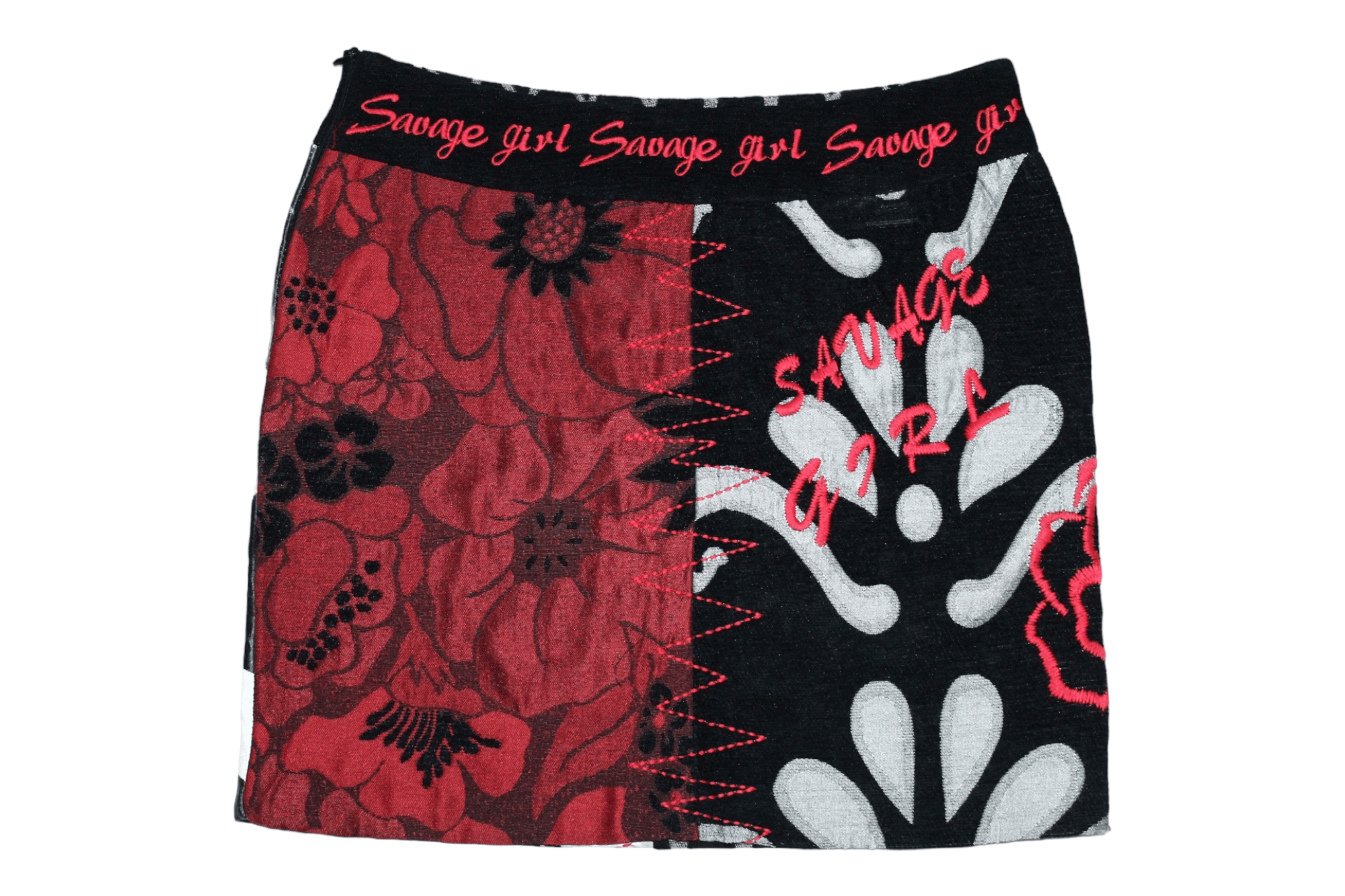 Japanese Brand 🔥VTG🔥 LULU-H Paris "Savage Girl" Pop Artwork Mini Skirt Size 29" - 2 Thumbnail