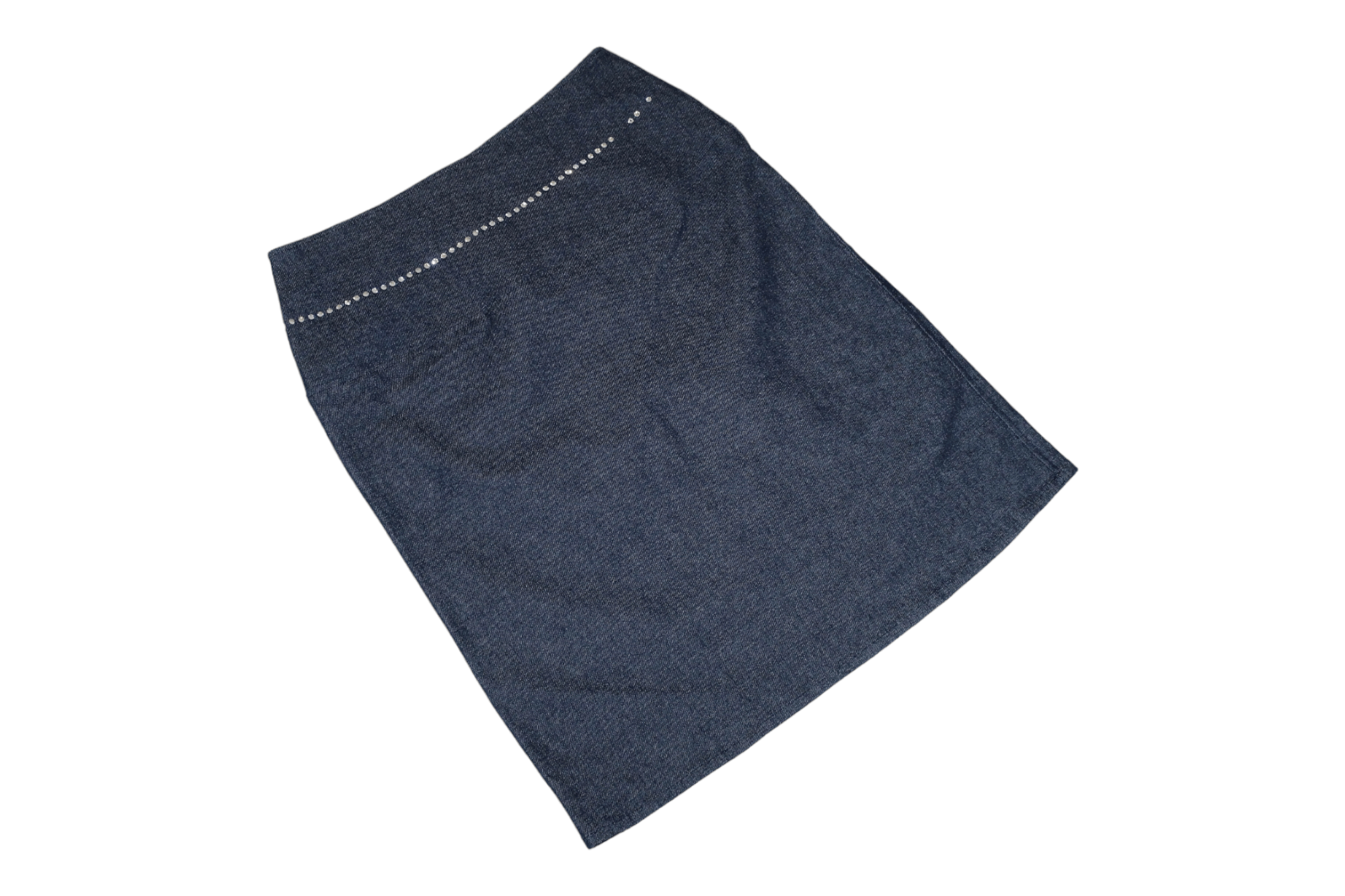 Beauty Beast VTG Widcat Y2K Skull Logo Print Raw Denim Skirt Size 27" / US 4 / IT 40 - 2 Thumbnail