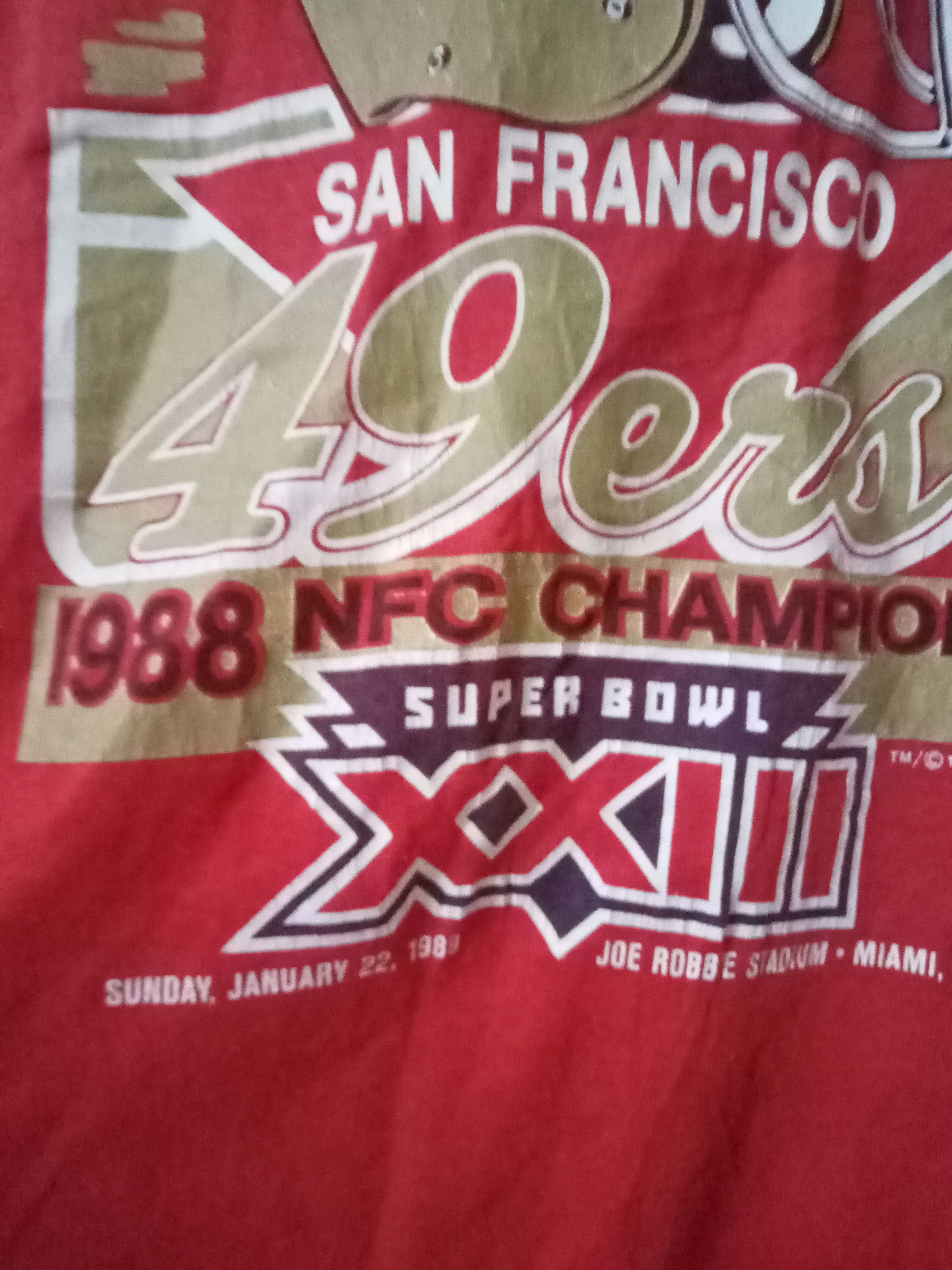 NFL 80s NFC San Francisco 49ers super bowl thin 1988 Size US XL / EU 56 / 4 - 2 Thumbnail
