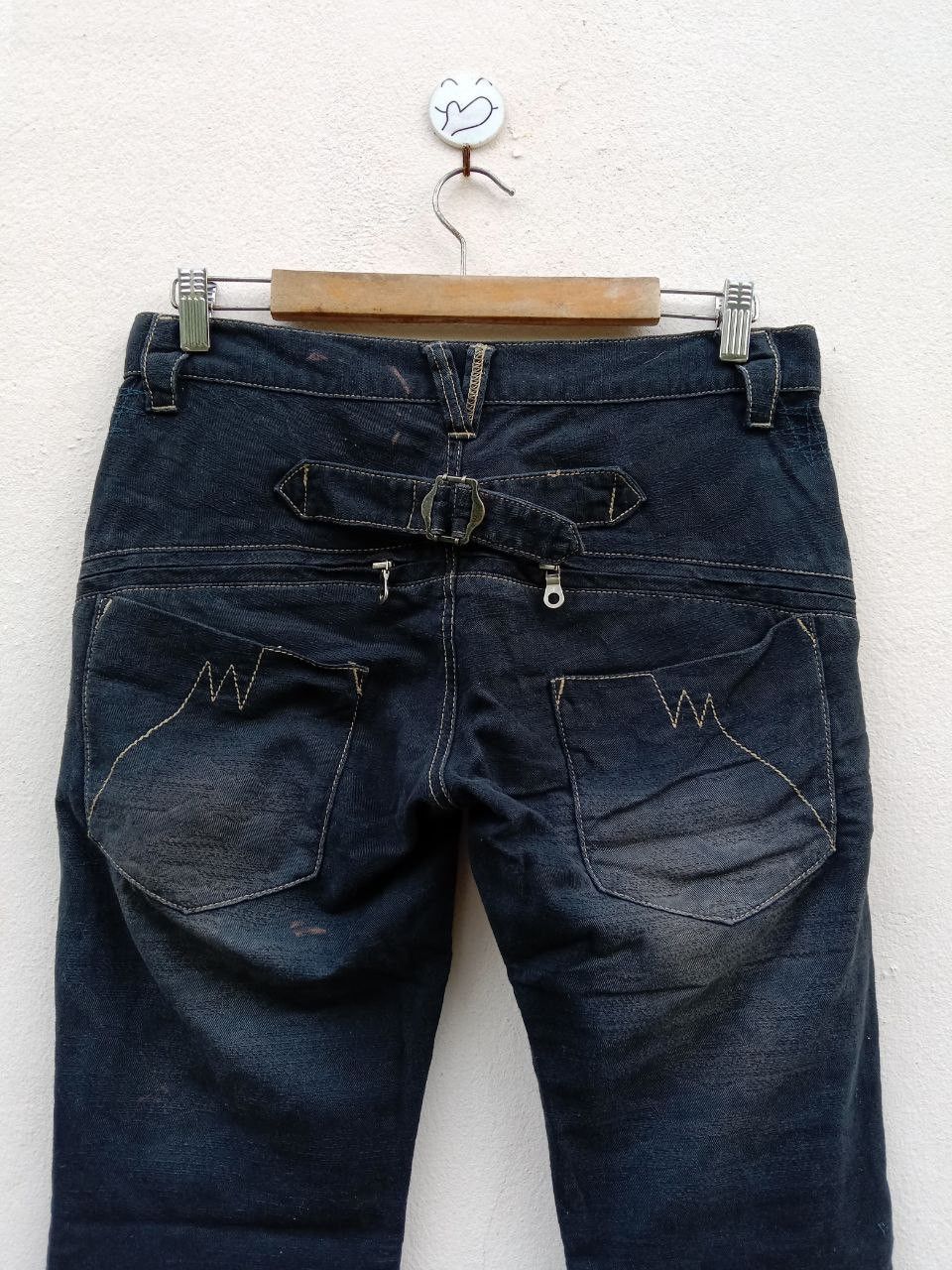 PPFM Vtg PPFM Zipper Distressed Boro Buckle Back Denim Jeans Size US 31 - 14 Thumbnail