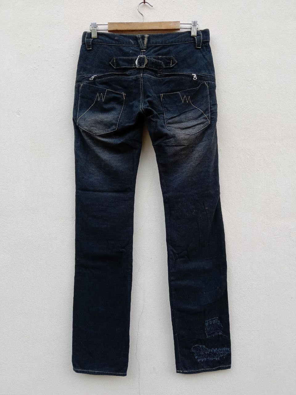 PPFM Vtg PPFM Zipper Distressed Boro Buckle Back Denim Jeans Size US 31 - 3 Thumbnail