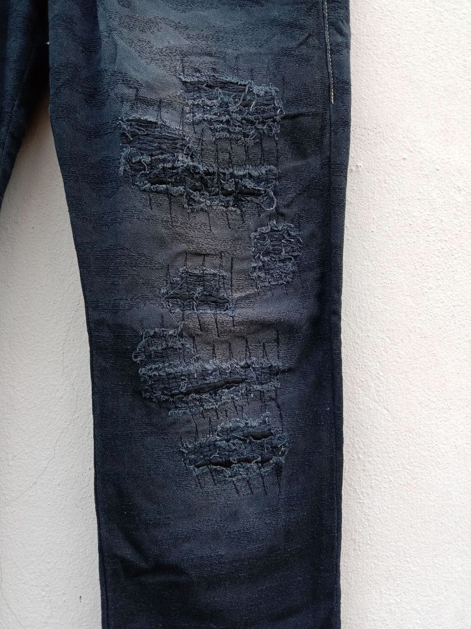 PPFM Vtg PPFM Zipper Distressed Boro Buckle Back Denim Jeans Size US 31 - 10 Thumbnail