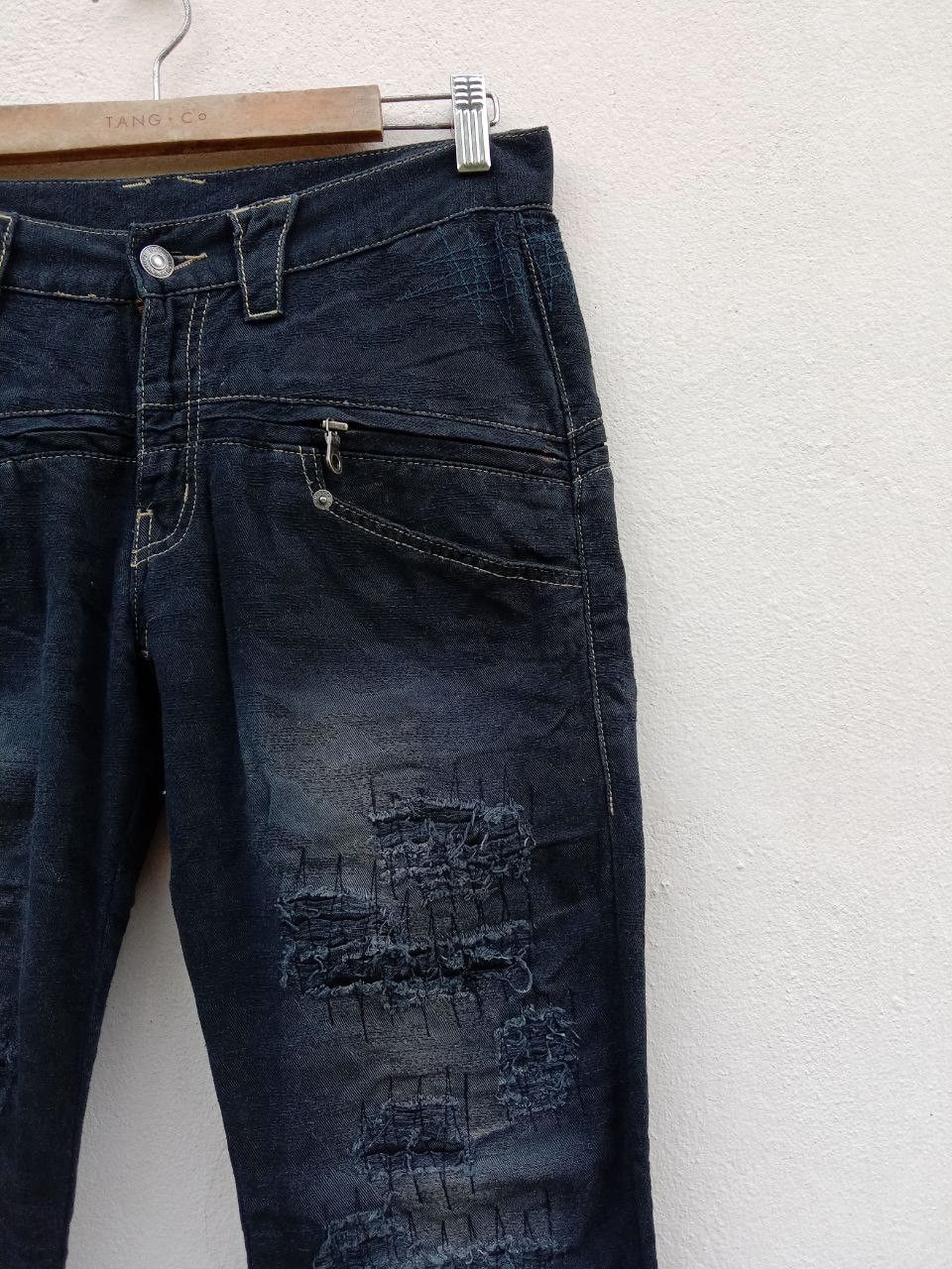 PPFM Vtg PPFM Zipper Distressed Boro Buckle Back Denim Jeans Size US 31 - 9 Thumbnail