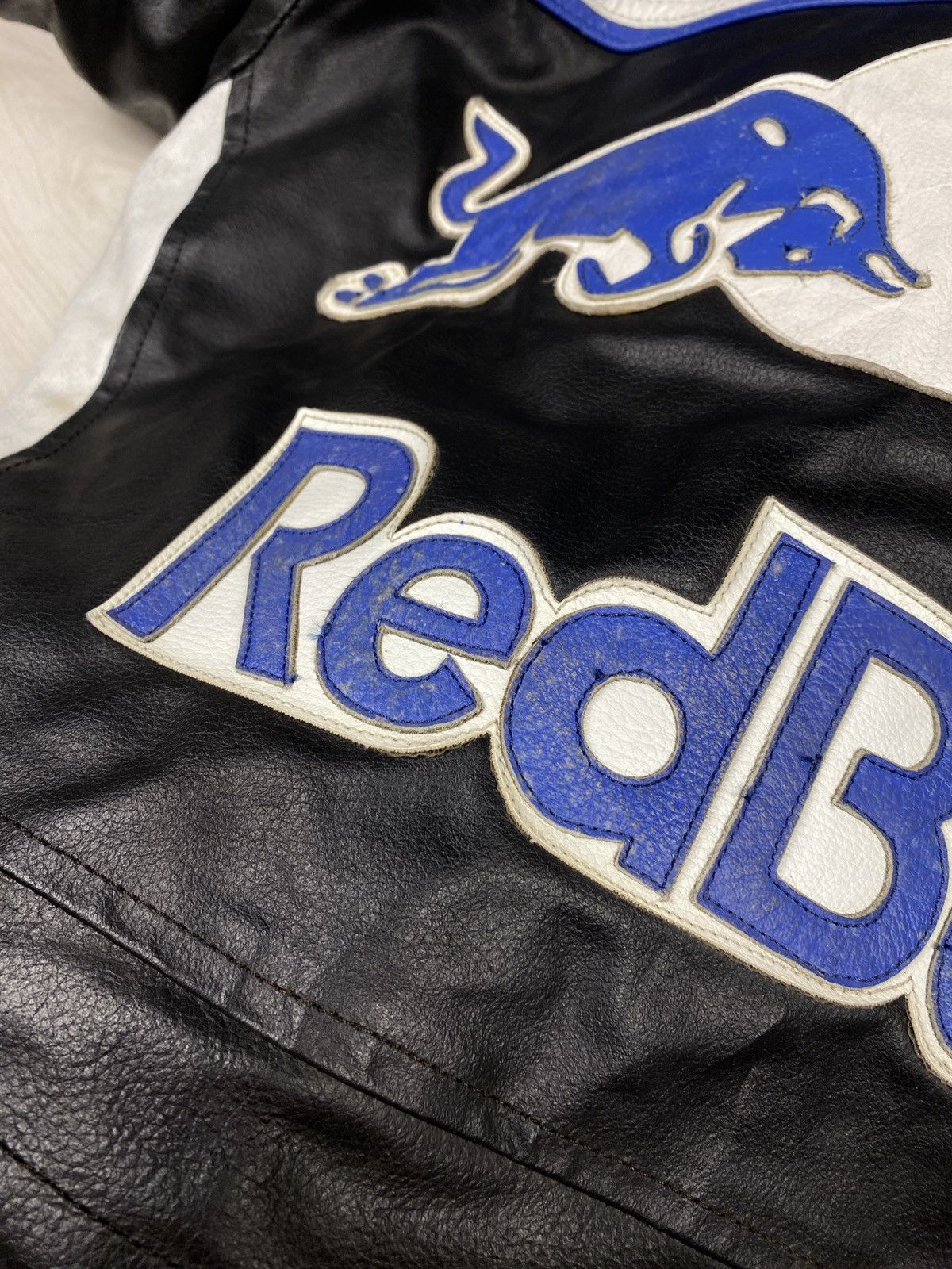 Red Bull Red Bull Vintage Moto Racing Leather Jacket 90s Blue Bomber Size US M / EU 48-50 / 2 - 16 Thumbnail
