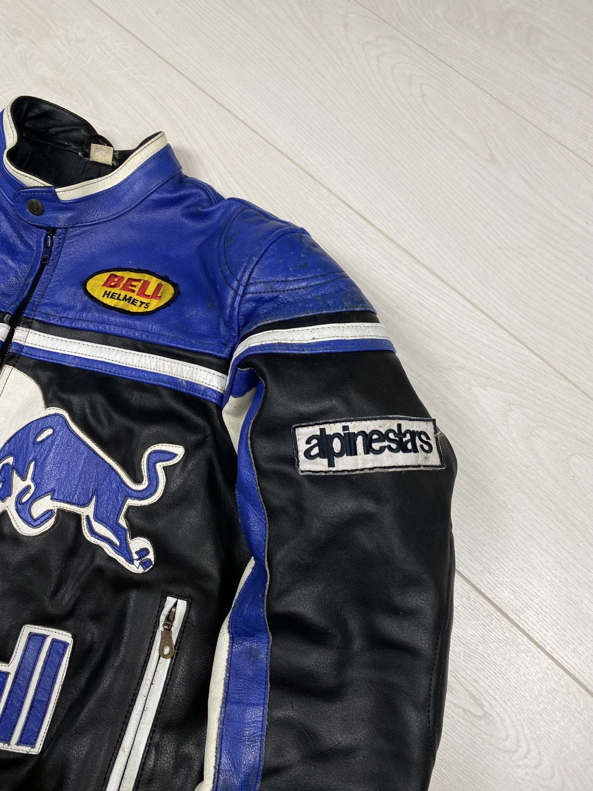 Red Bull Red Bull Vintage Moto Racing Leather Jacket 90s Blue Bomber Size US M / EU 48-50 / 2 - 6 Thumbnail