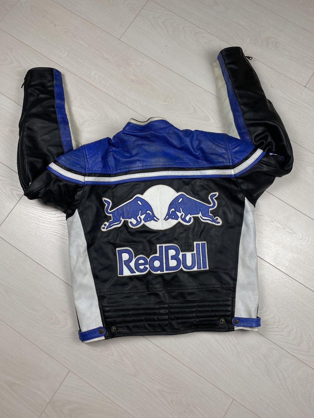 Red Bull Red Bull Vintage Moto Racing Leather Jacket 90s Blue Bomber Size US M / EU 48-50 / 2 - 14 Thumbnail