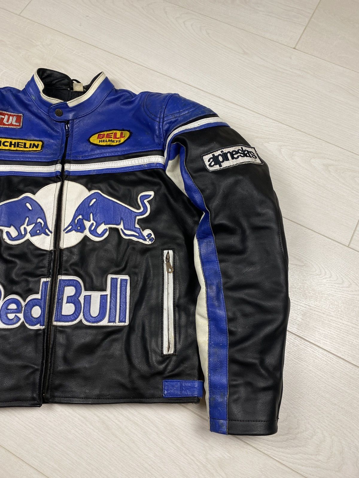 Red Bull Red Bull Vintage Moto Racing Leather Jacket 90s Blue Bomber Size US M / EU 48-50 / 2 - 4 Thumbnail