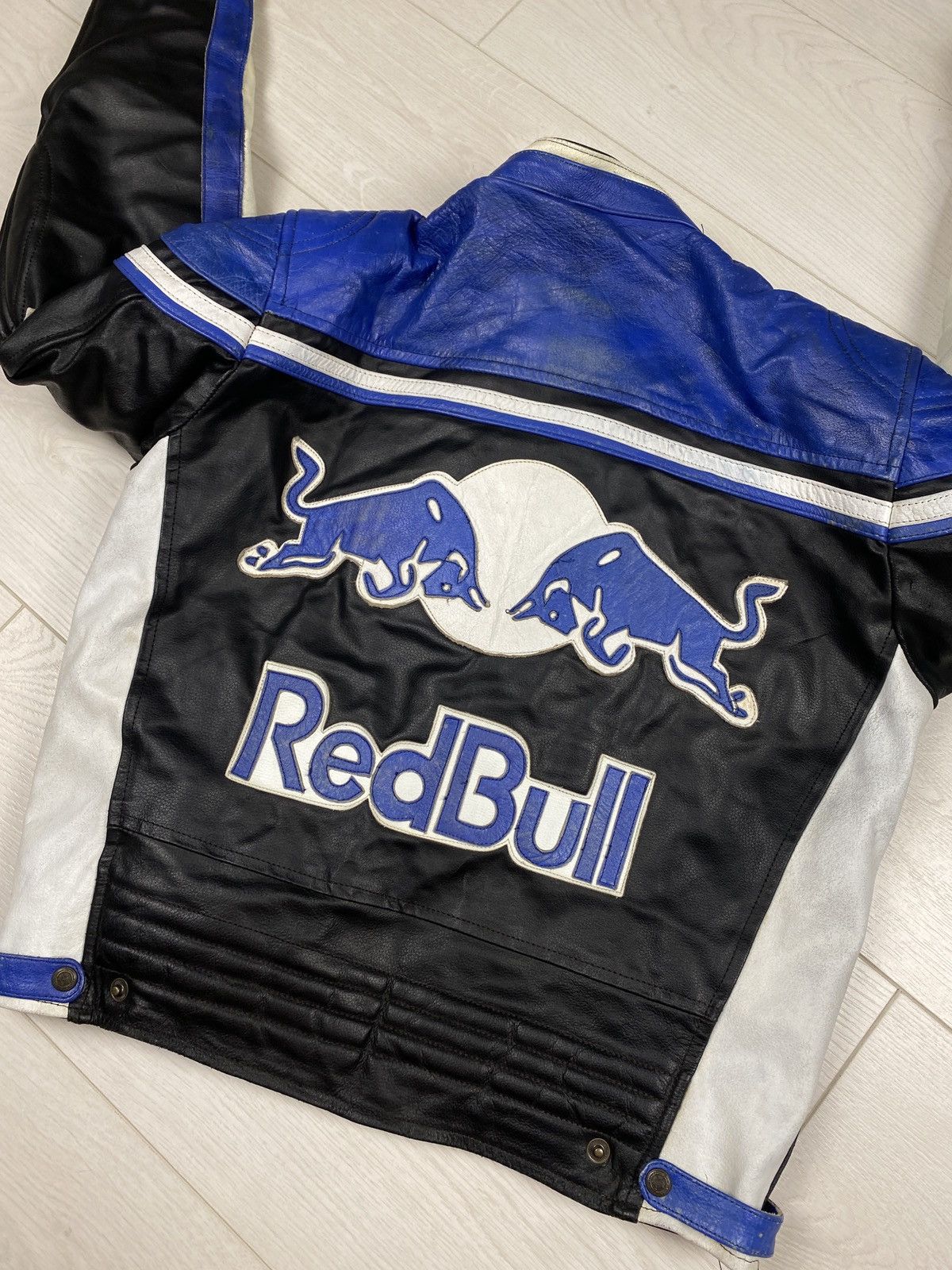 Red Bull Red Bull Vintage Moto Racing Leather Jacket 90s Blue Bomber Size US M / EU 48-50 / 2 - 17 Thumbnail