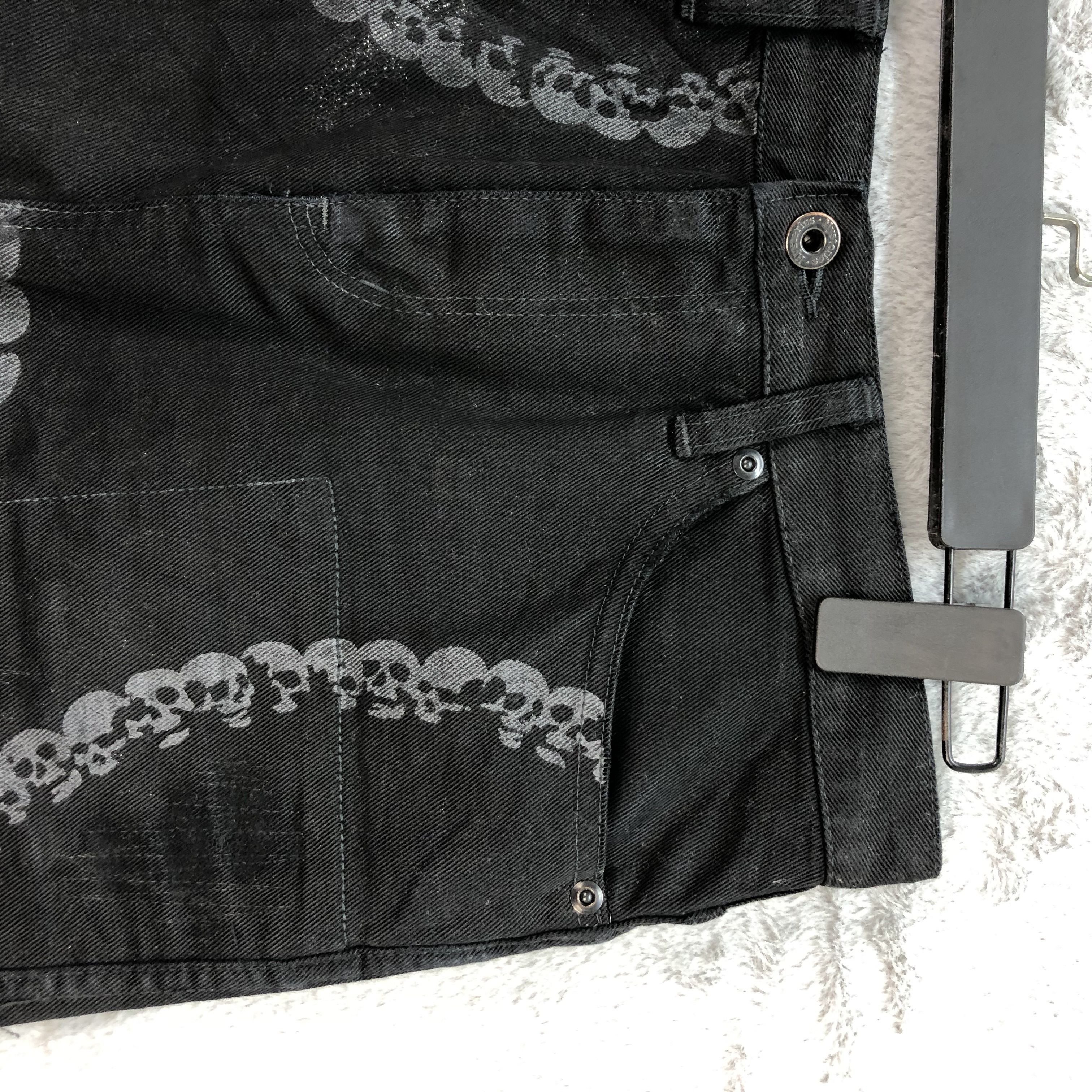 Hysteric Glamour RARE🔥 HYSTERIC GLAMOUR CHAIN SKULLS DENIM SKIRT #5668-201 Size 30" / US 8 / IT 44 - 4 Thumbnail