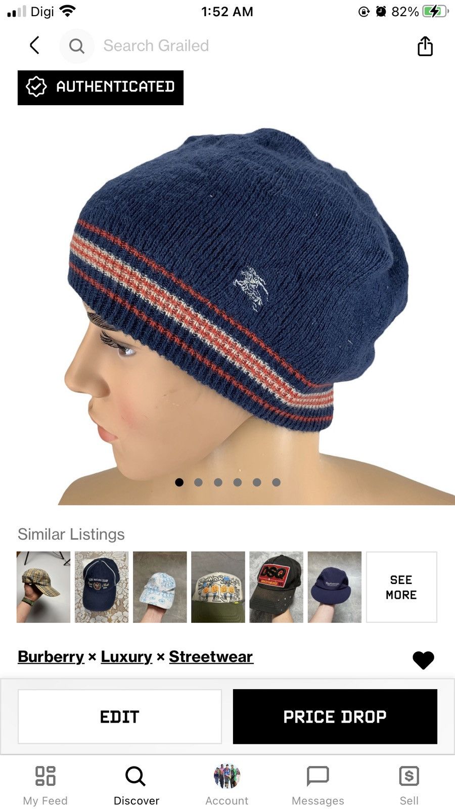 Burberry Burberry London Blue Label Beanie / Snow Hats #83-D Size ONE SIZE - 7 Thumbnail