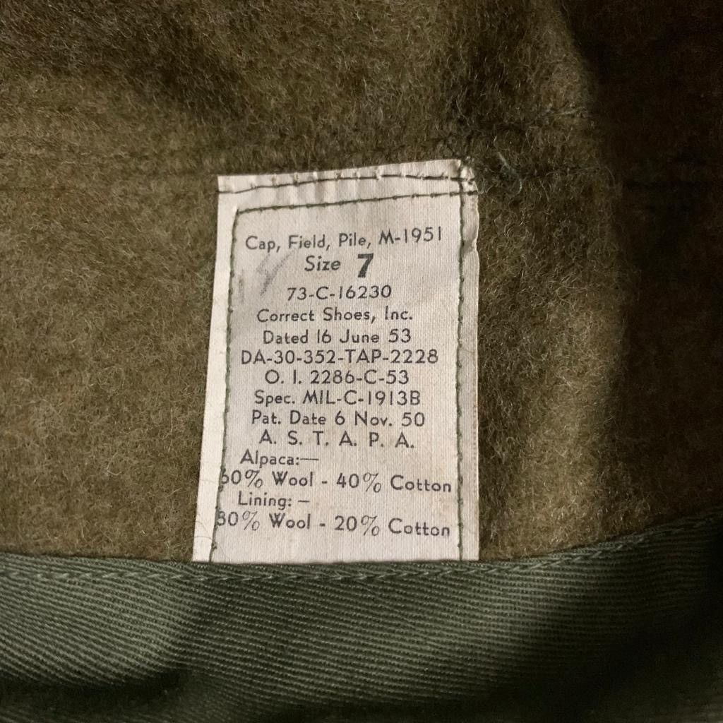 Vintage Vintage M-1951 Korean War Field Pile Cap, US Military Size ONE SIZE - 7 Thumbnail
