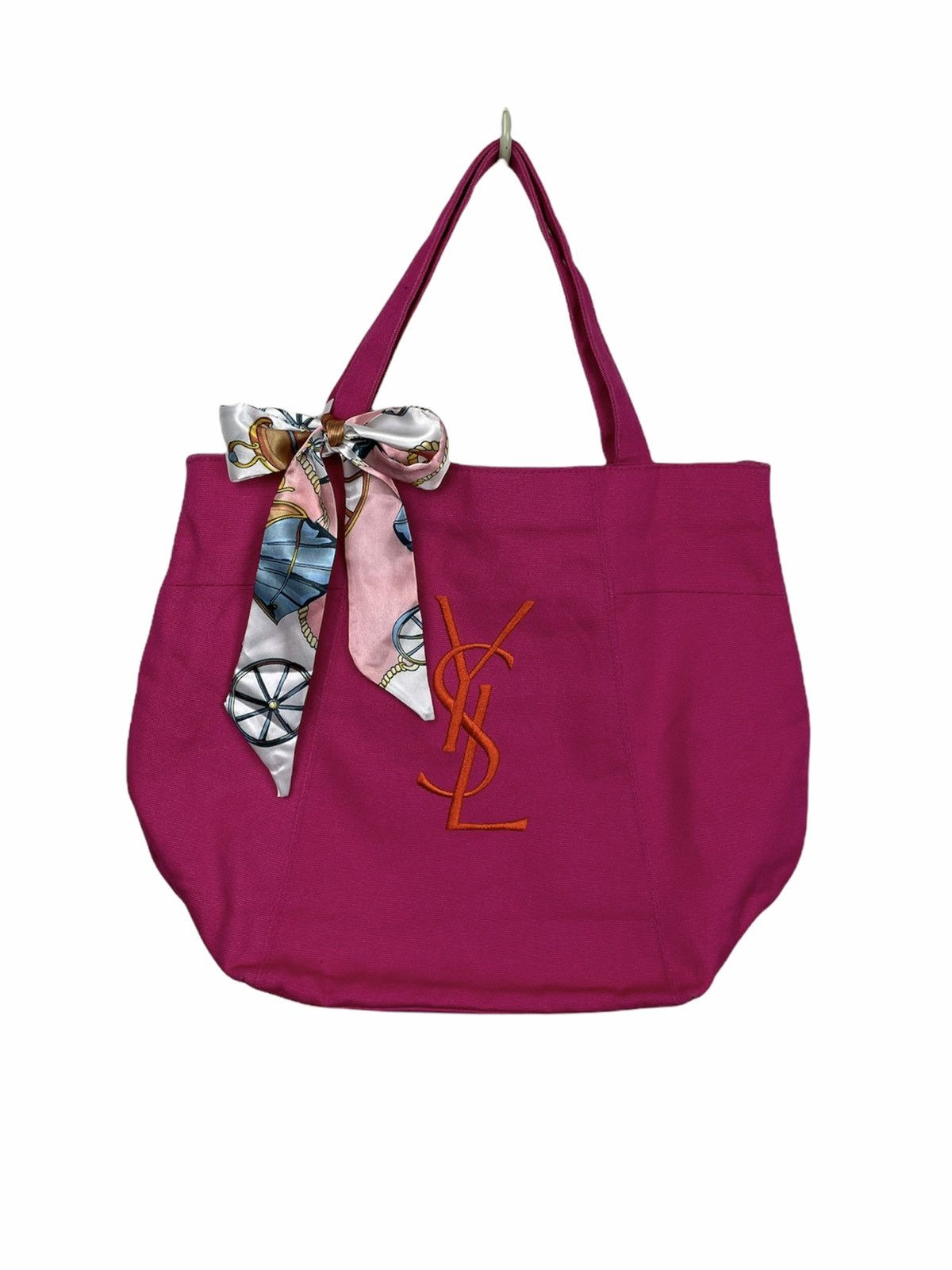 Yves Saint Laurent YVES SAINT LAURENT PARFUMS EMBROIDERED LOGO CANVAS TOTE BAG Size ONE SIZE - 1 Thumbnail
