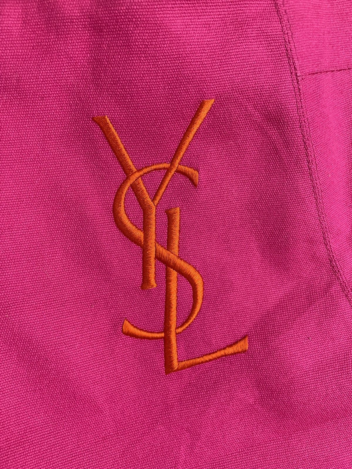 Yves Saint Laurent YVES SAINT LAURENT PARFUMS EMBROIDERED LOGO CANVAS TOTE BAG Size ONE SIZE - 6 Thumbnail