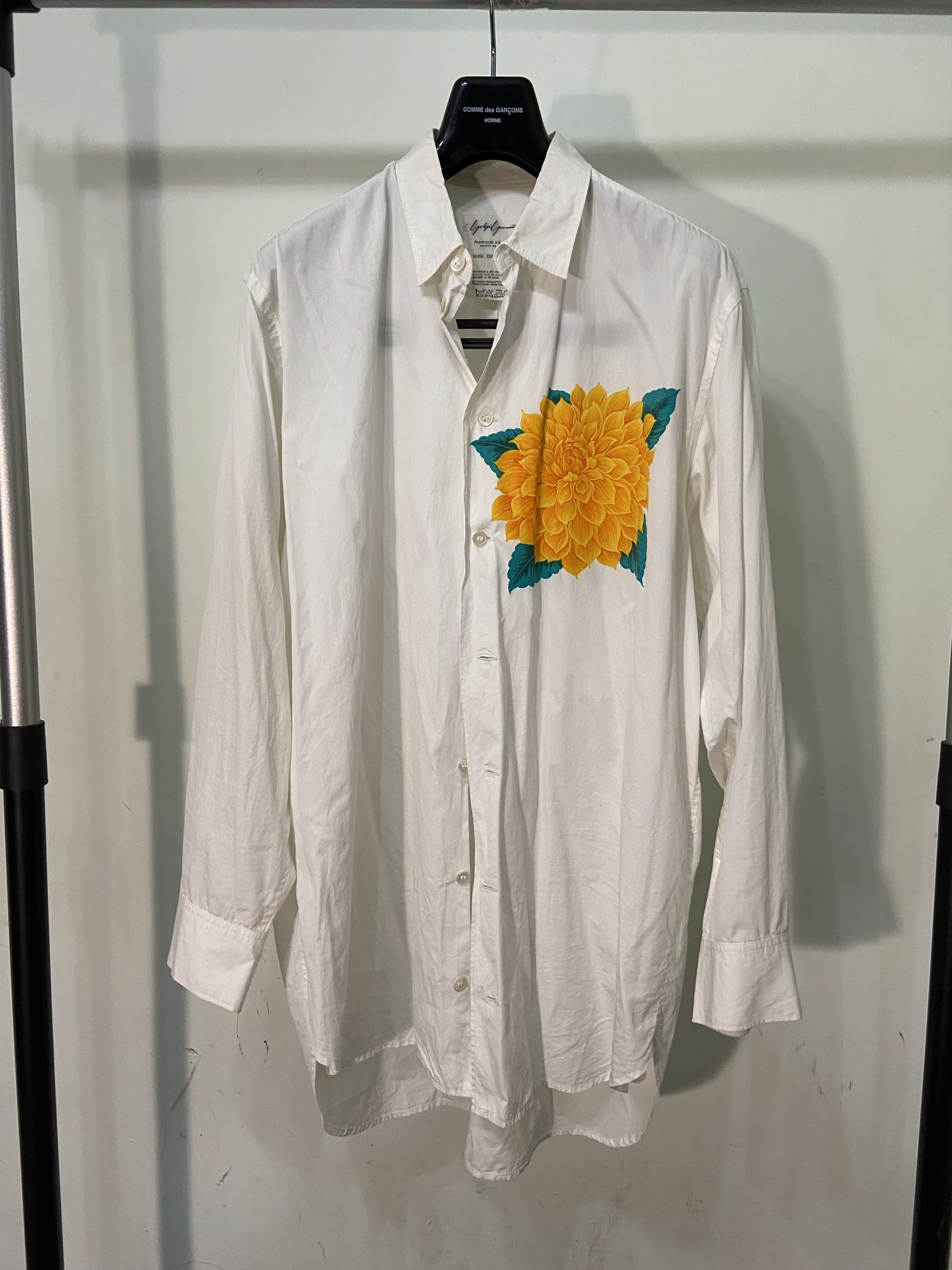 Yohji Yamamoto Yohji Yamamoto Yellow Flower Print Shirt Size US M / EU 48-50 / 2 - 1 Thumbnail