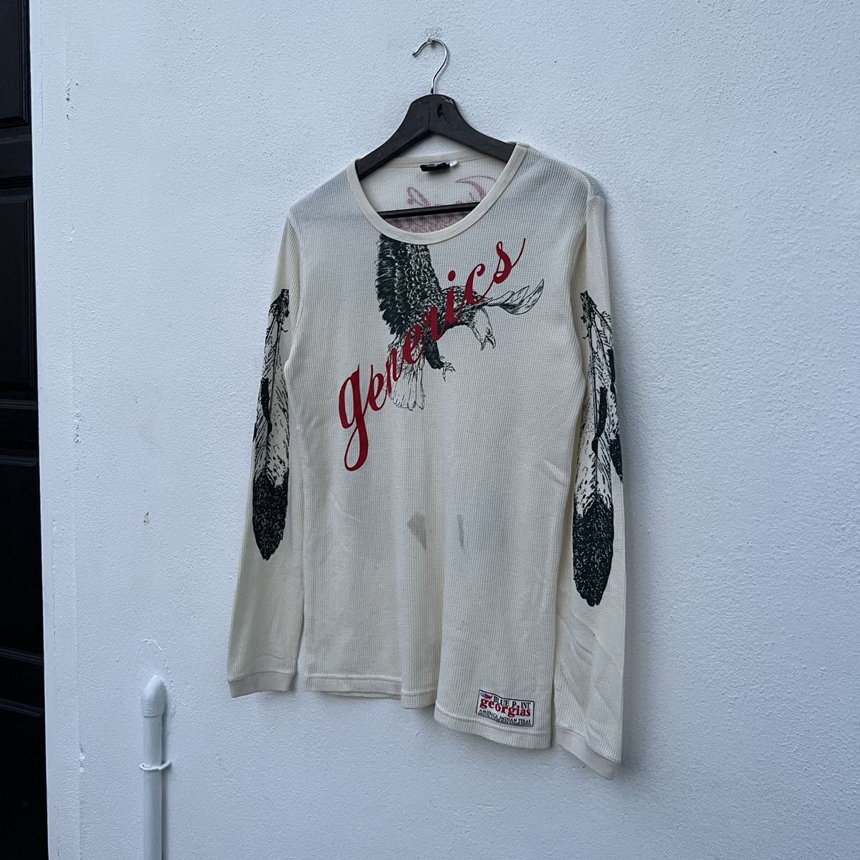 Japanese Brand VINTAGE ROUGH LONG SLEEVE INDIAN GENENICS BIG LOGO Size US L / EU 52-54 / 3 - 2 Thumbnail