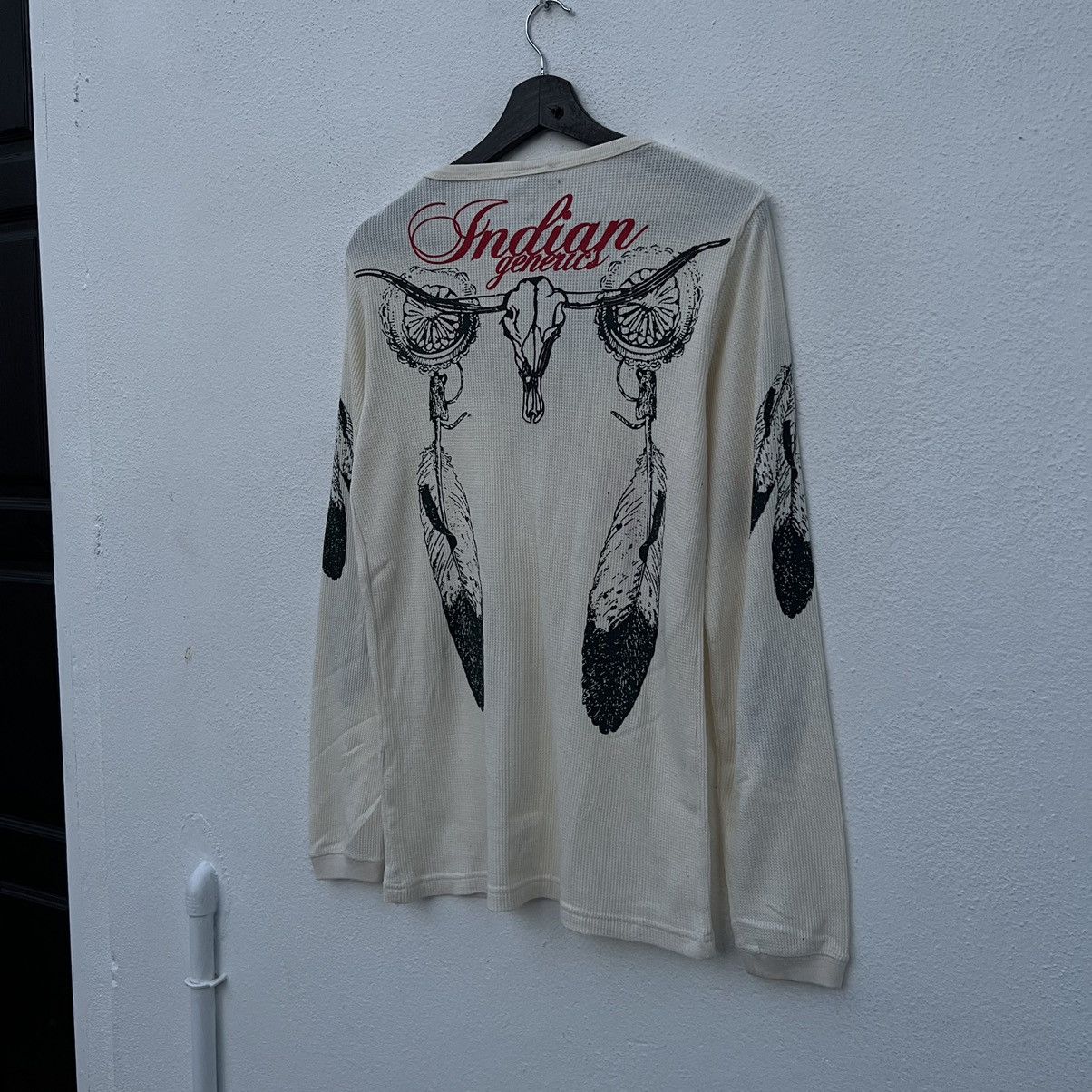 Japanese Brand VINTAGE ROUGH LONG SLEEVE INDIAN GENENICS BIG LOGO Size US L / EU 52-54 / 3 - 10 Thumbnail