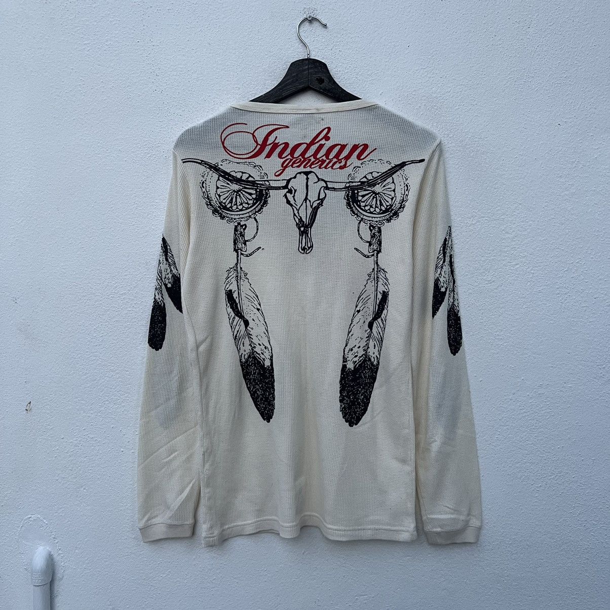 Japanese Brand VINTAGE ROUGH LONG SLEEVE INDIAN GENENICS BIG LOGO Size US L / EU 52-54 / 3 - 9 Thumbnail
