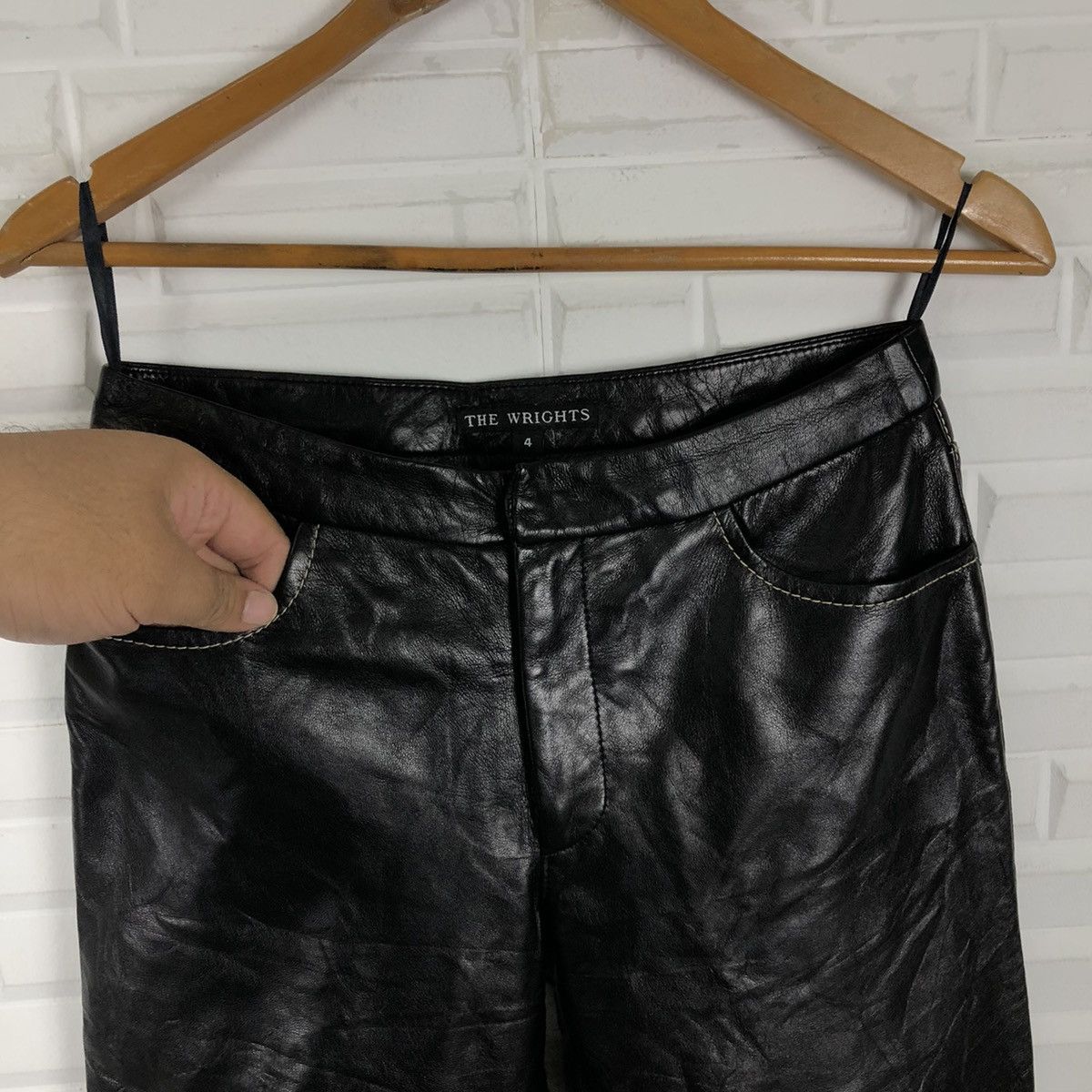 Japanese Brand SOFT LEATHER PANTS THE WRIGHTS Size US 28 / EU 44 - 6 Thumbnail