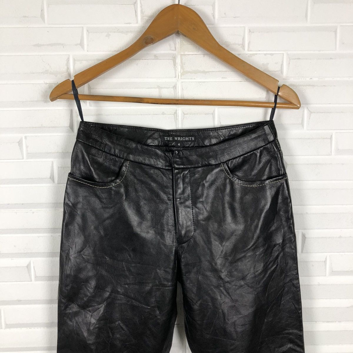 Japanese Brand SOFT LEATHER PANTS THE WRIGHTS Size US 28 / EU 44 - 2 Thumbnail
