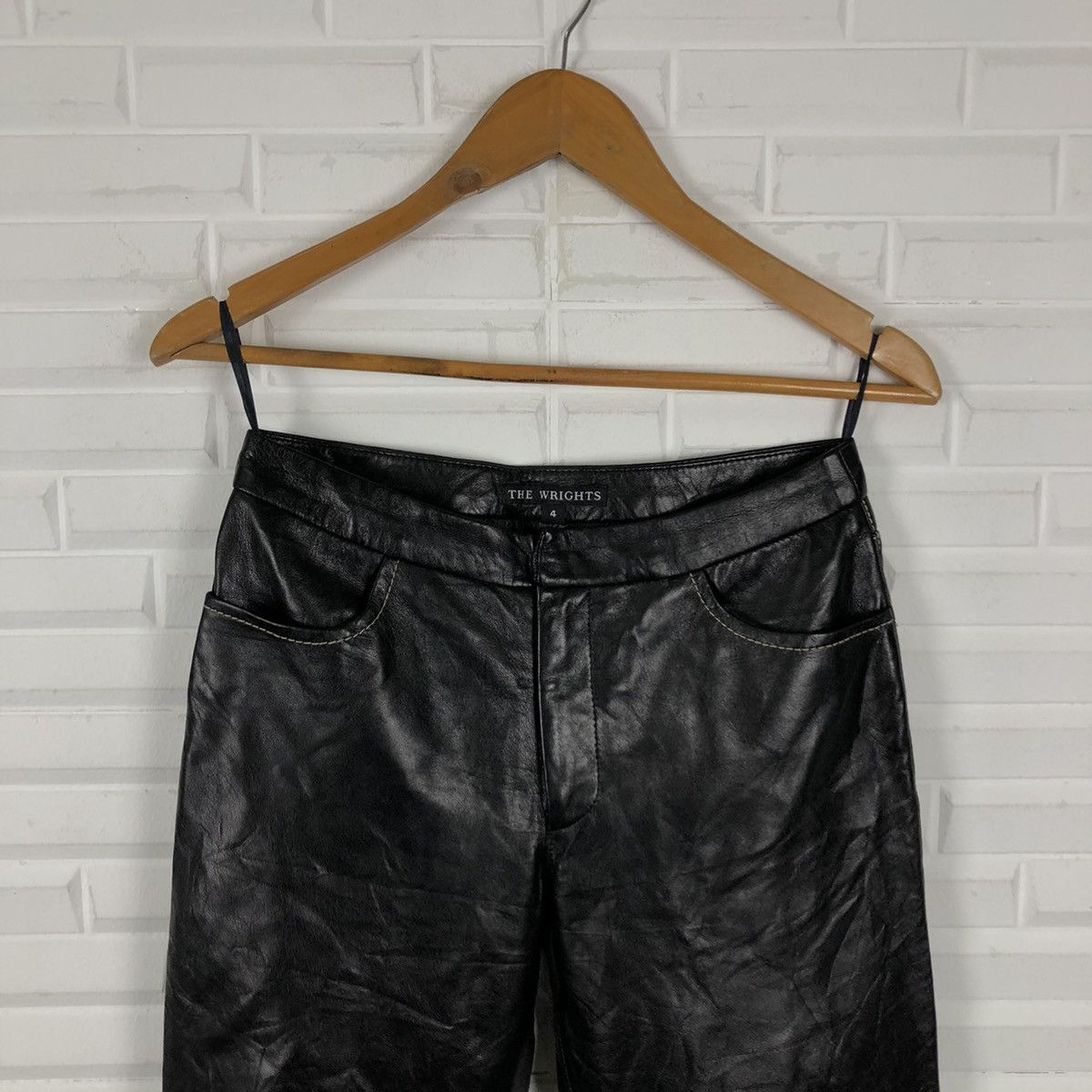 Japanese Brand SOFT LEATHER PANTS THE WRIGHTS Size US 28 / EU 44 - 5 Thumbnail