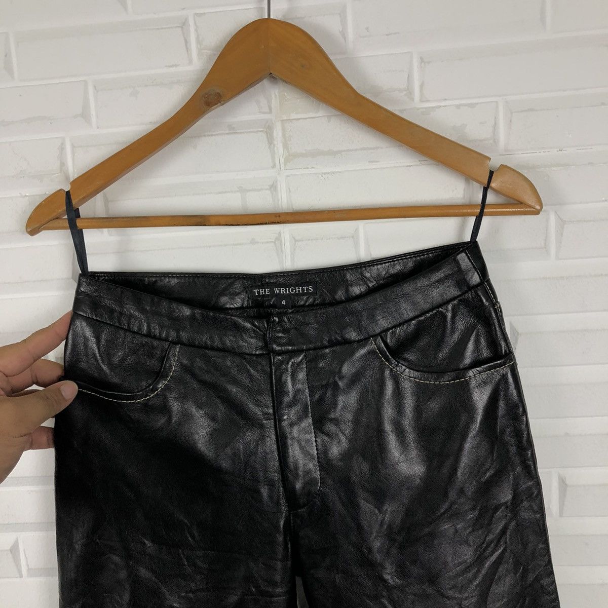 Japanese Brand SOFT LEATHER PANTS THE WRIGHTS Size US 28 / EU 44 - 7 Thumbnail