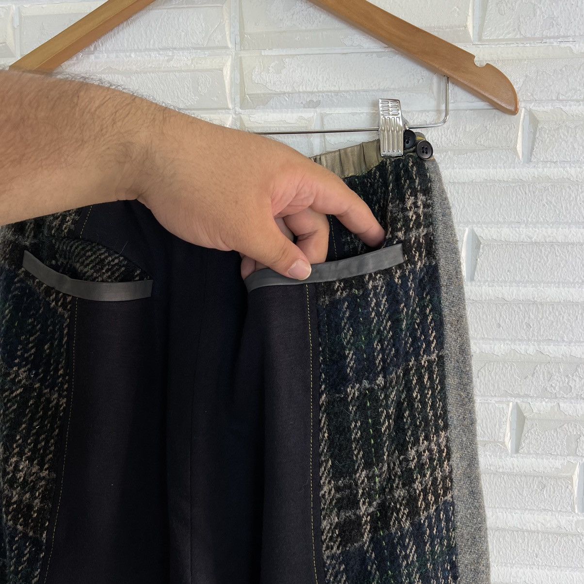 Vintage VINTAGE ROSIER MADE IN ITALY TARTAN DESIGN WOOL PANTS Size US 29 - 7 Thumbnail