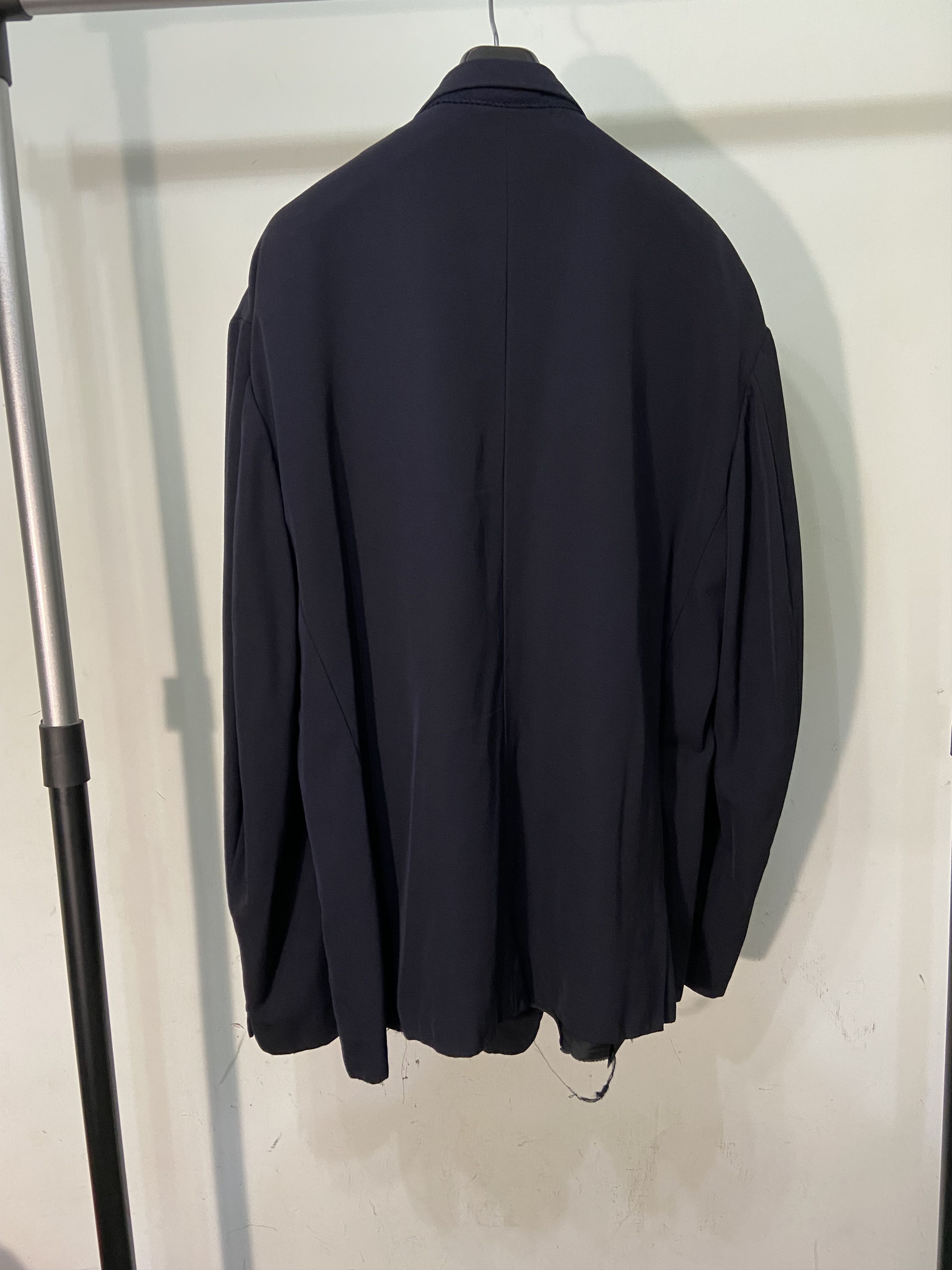Yohji Yamamoto Yohji Yamamoto 80s Belted Navy Jacket Size US L / EU 52-54 / 3 - 3 Thumbnail