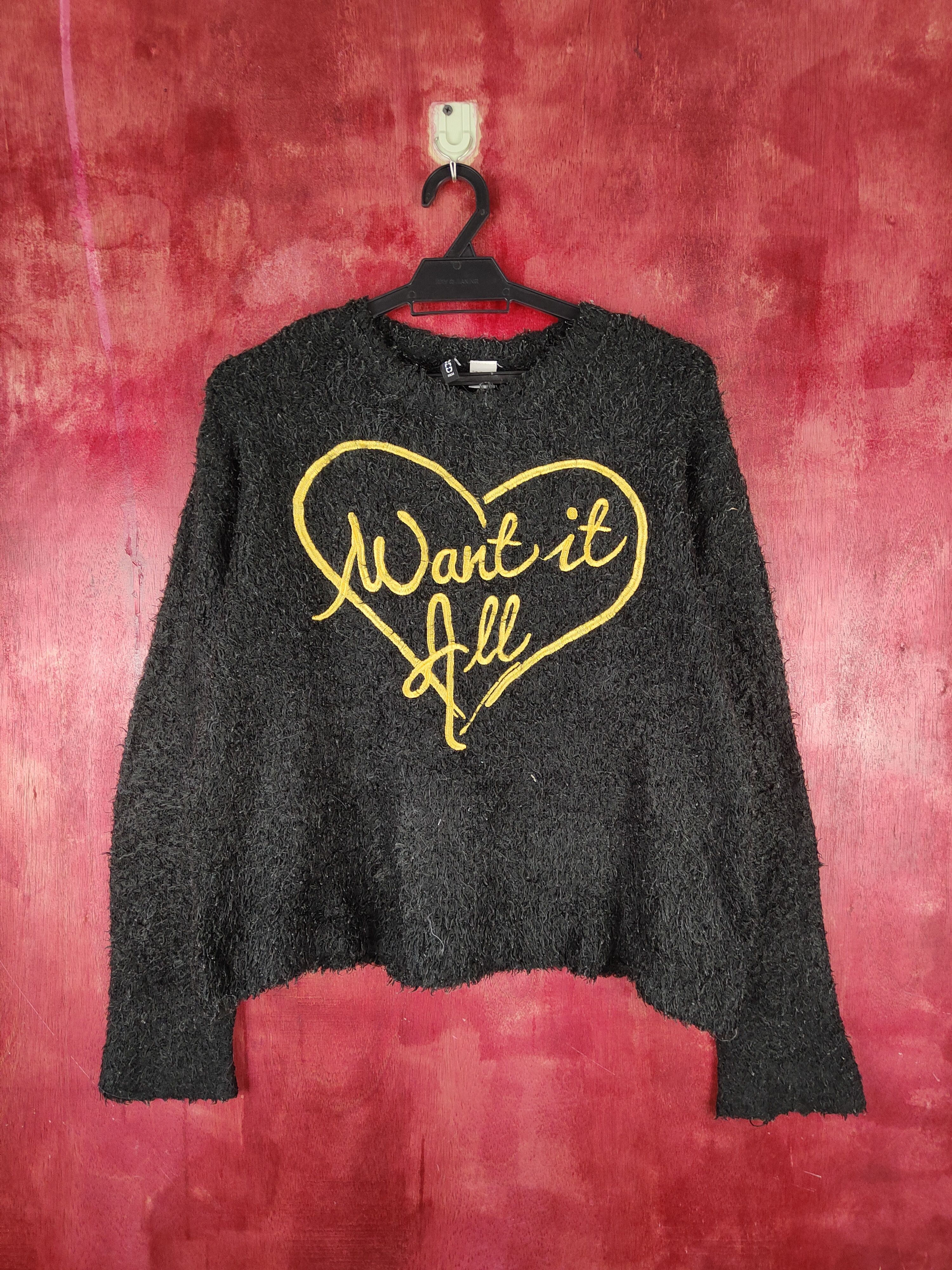 Homespun Knitwear × Japanese Brand Divided-H&M Black Shag Shaggy Fur Mohair Knitwear #S799 Size XS / US 0-2 / IT 36-38 - 1 Thumbnail