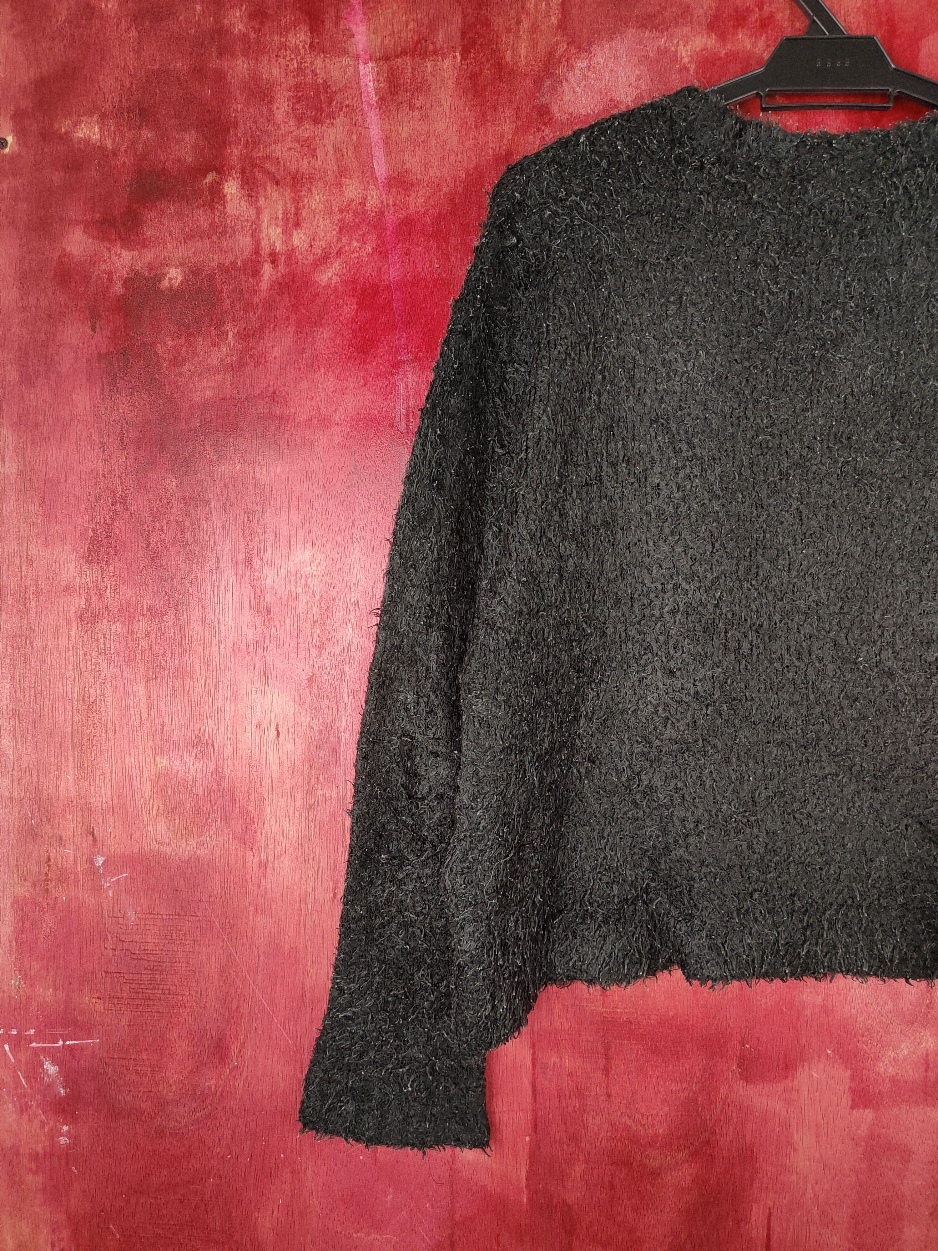 Homespun Knitwear × Japanese Brand Divided-H&M Black Shag Shaggy Fur Mohair Knitwear #S799 Size XS / US 0-2 / IT 36-38 - 8 Thumbnail