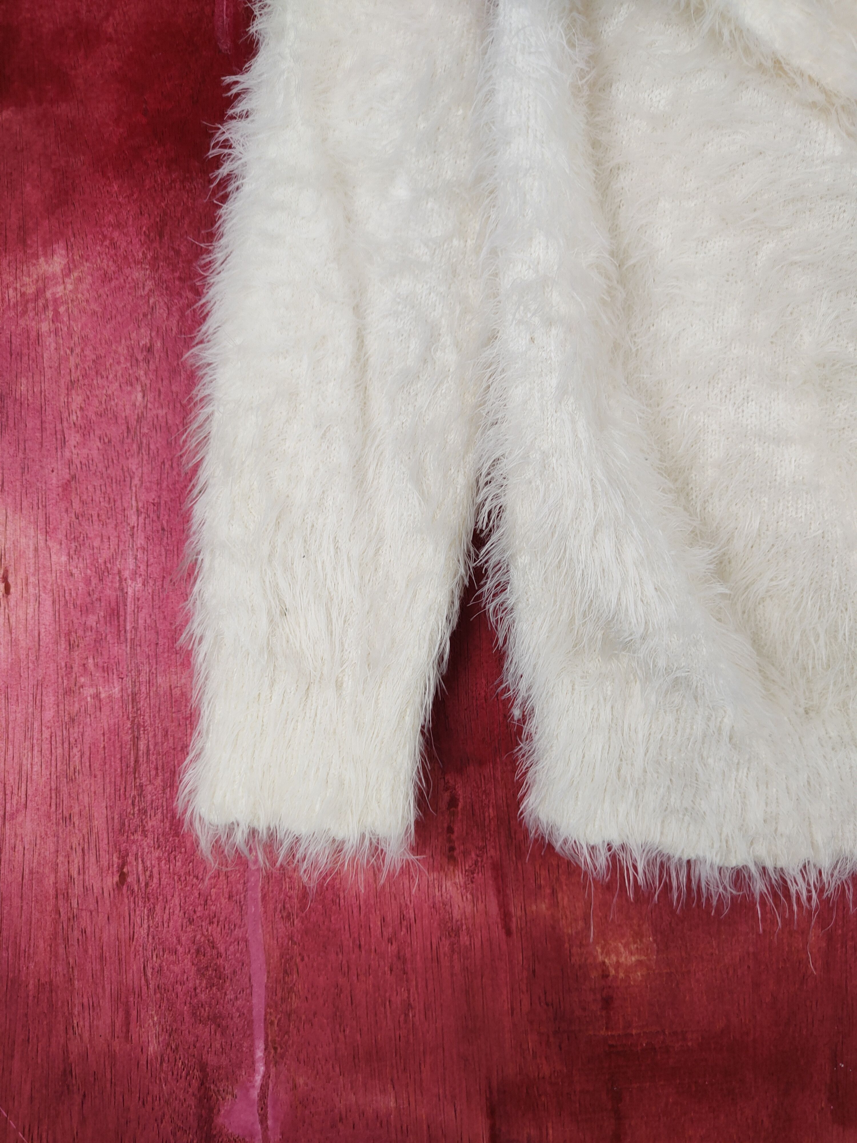 Homespun Knitwear × Japanese Brand Ank Rouge Ivory Shag Shaggy Fur Mohair Crop Tops #S803 Size S / US 4 / IT 40 - 4 Thumbnail