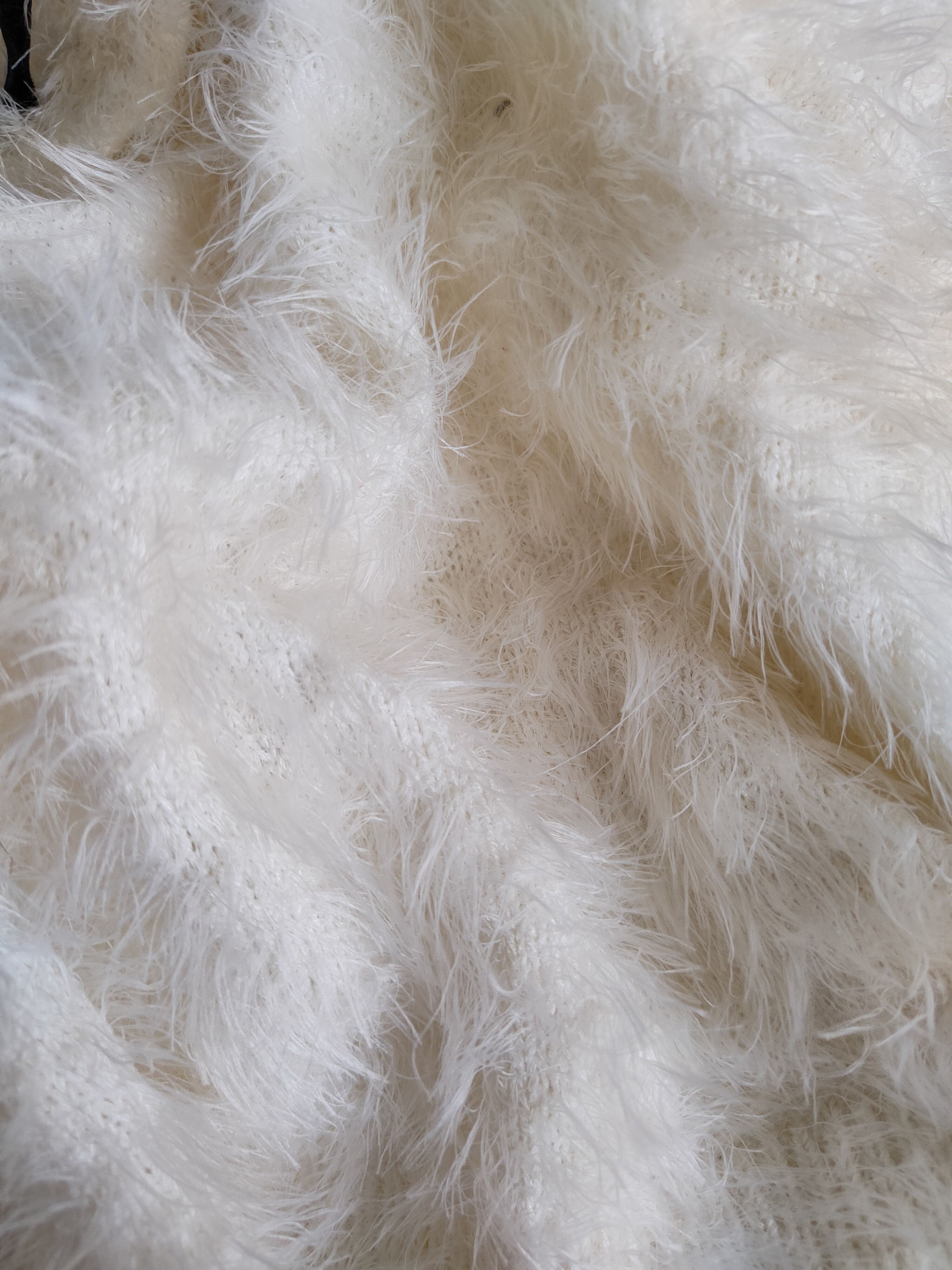 Homespun Knitwear × Japanese Brand Ank Rouge Ivory Shag Shaggy Fur Mohair Crop Tops #S803 Size S / US 4 / IT 40 - 10 Thumbnail