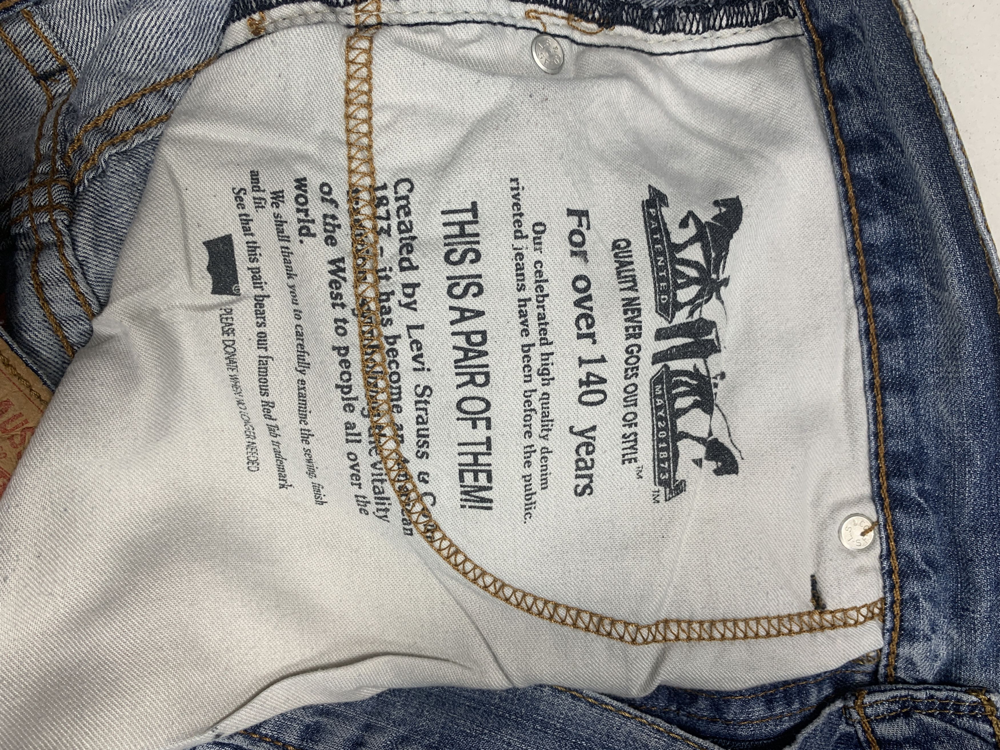 Levi's × Vintage Vintage LEVI'S 505 Distressed Faded Straight Cut Mid Wash Size US 32 / EU 48 - 10 Thumbnail