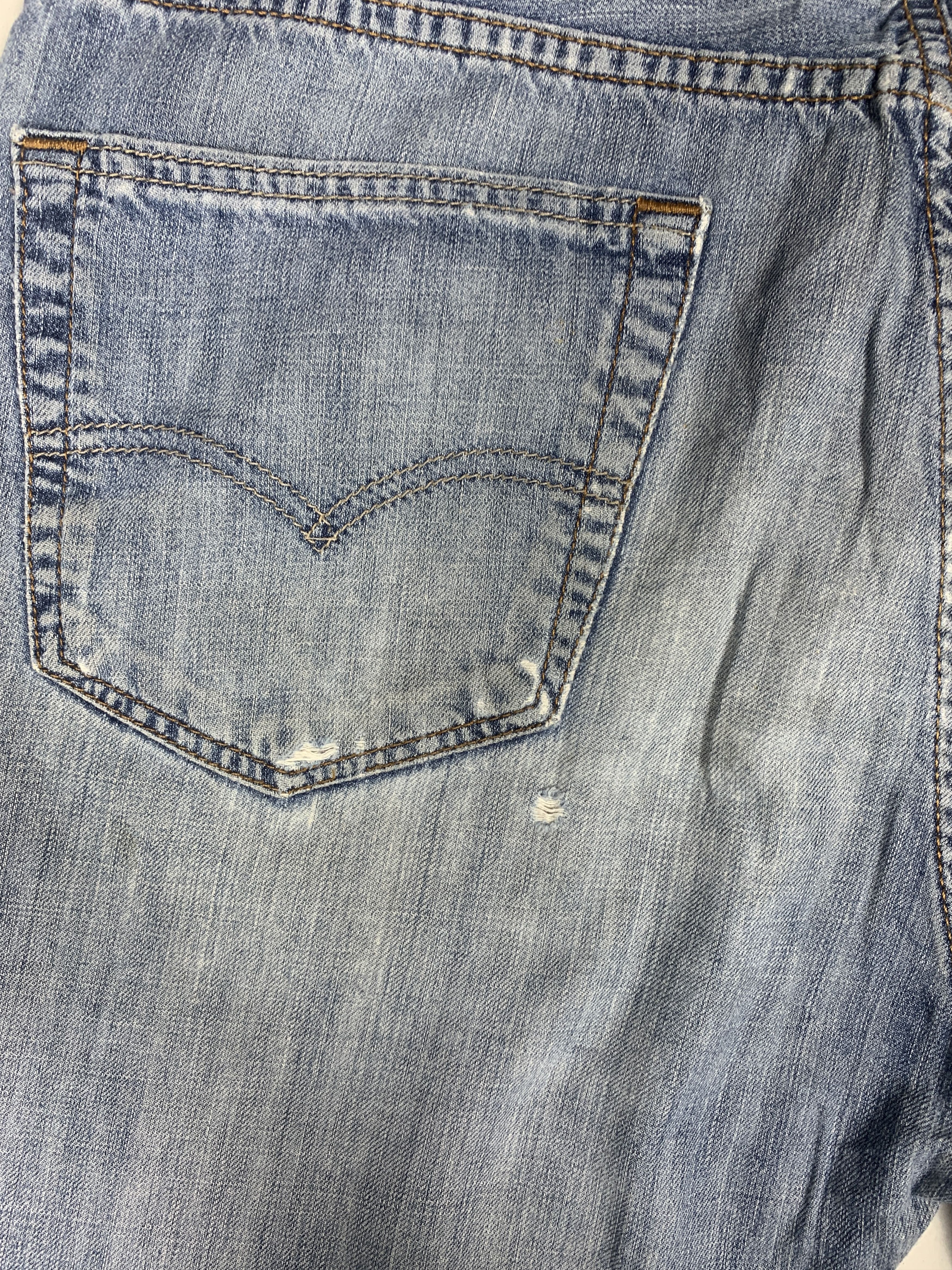 Levi's × Vintage Vintage LEVI'S 505 Distressed Faded Straight Cut Mid Wash Size US 32 / EU 48 - 15 Thumbnail