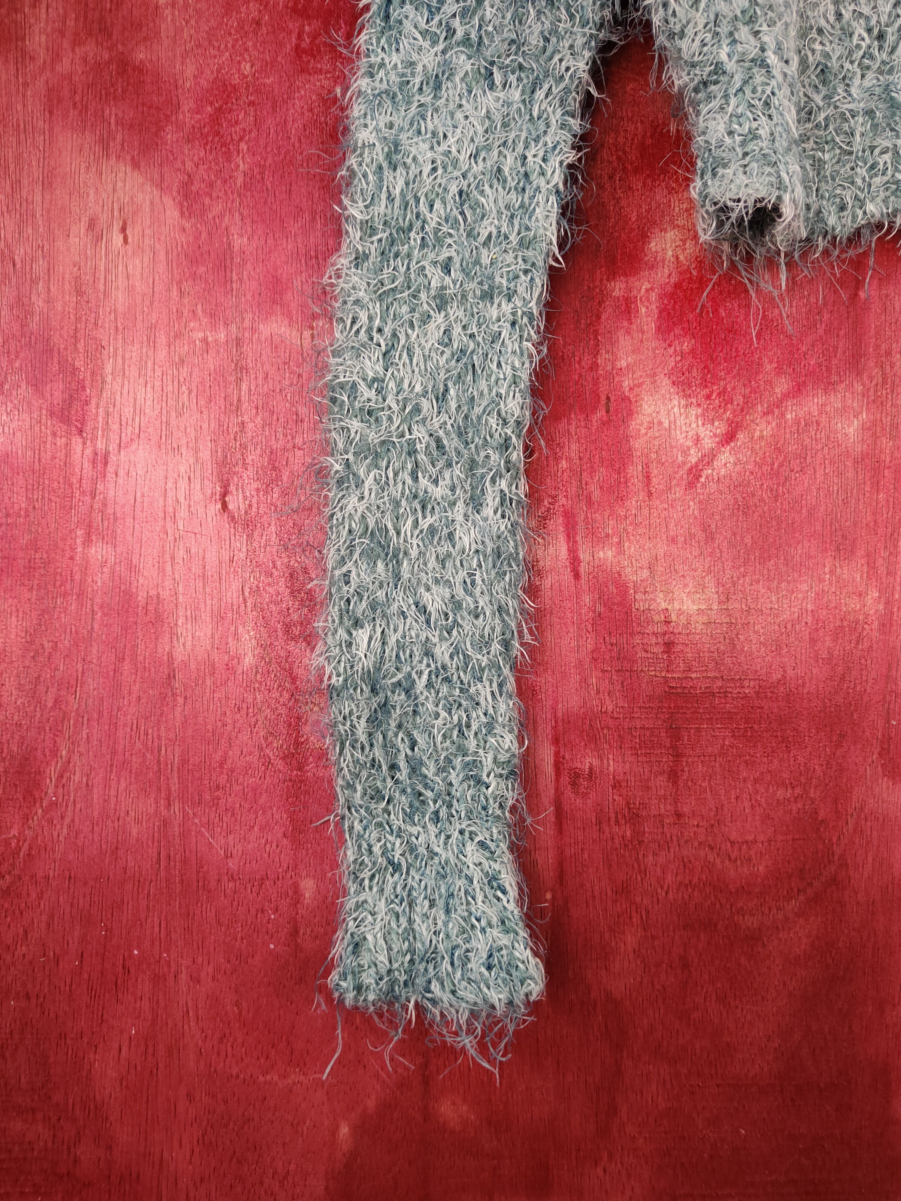 Homespun Knitwear Me Jane Baby Blue Shag Shaggy Fur Mohair Crop Tops #S804 Size M / US 6-8 / IT 42-44 - 4 Thumbnail