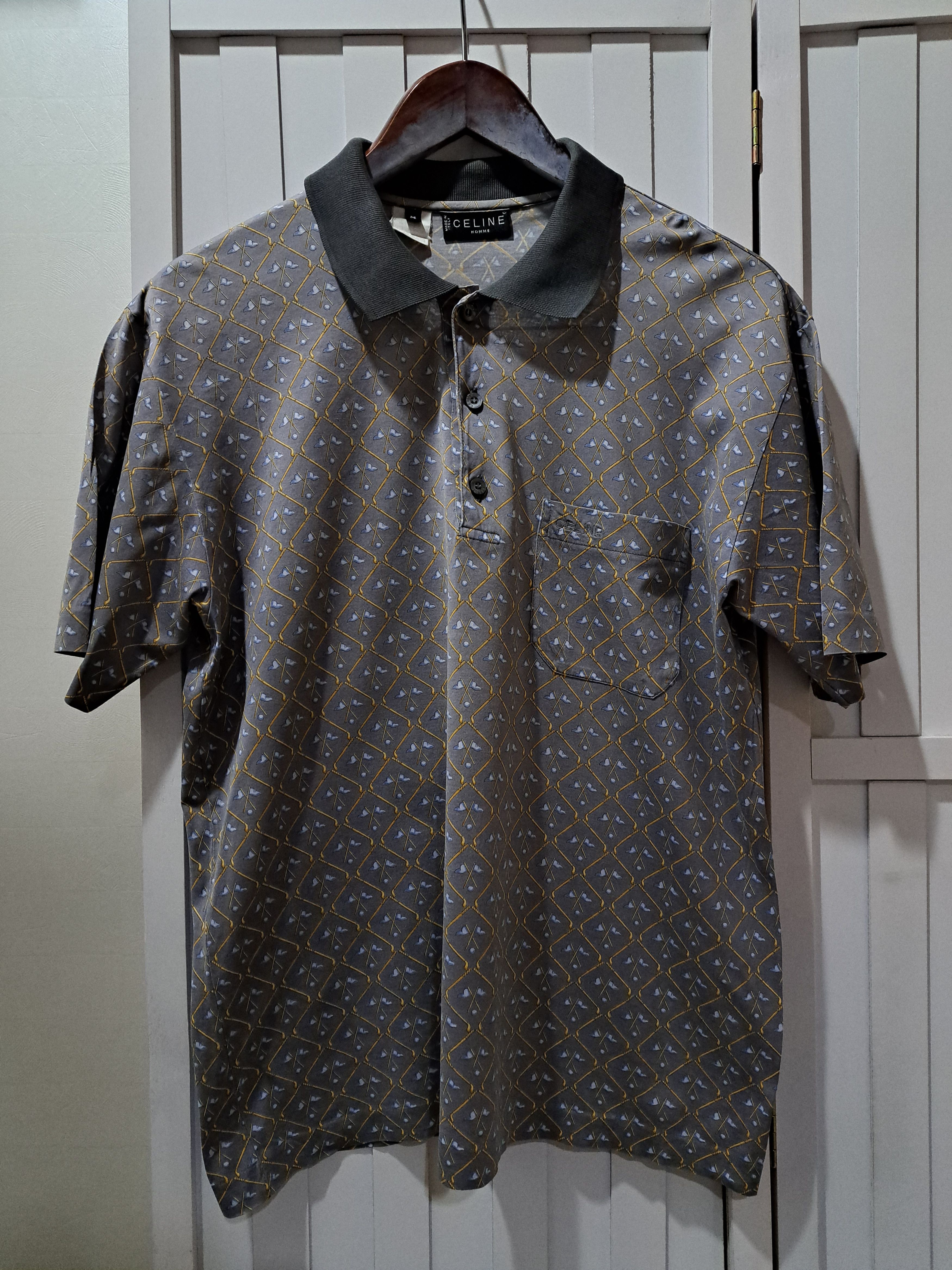 トップス vintage CELINE poloshirt bg Vintage Celine Homme Polo Shirt Grey Made in Italy - Etsy