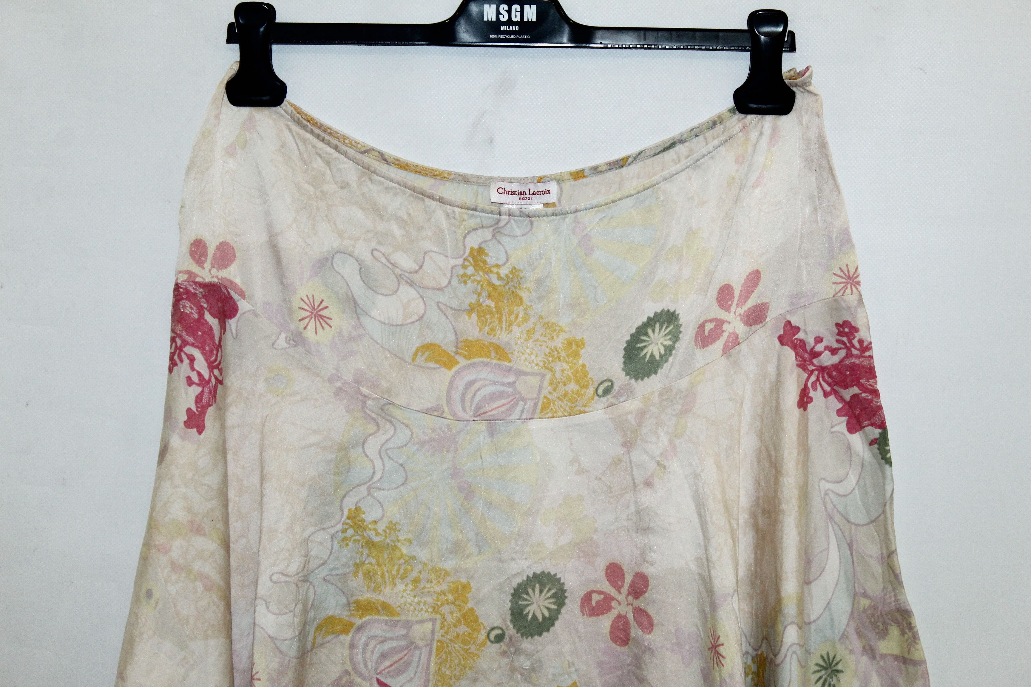 Christian Lacroix Christian Lacroix Bazar Ivory Silk Swinging Trapeze Skirt Size 32" / US 10 / IT 46 - 5 Thumbnail