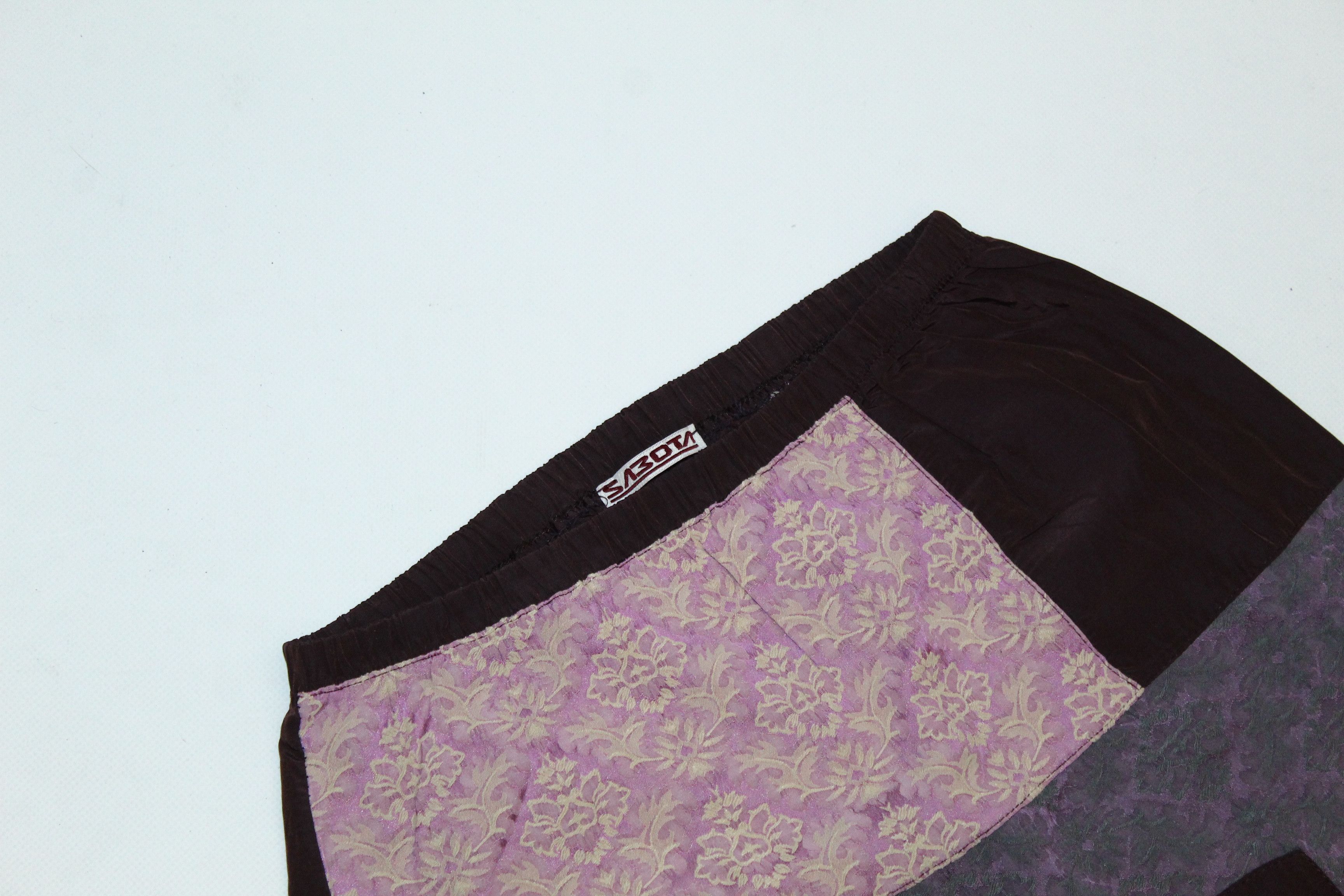 🔥VTG🔥 80s SABOTAGE Italy recycled patchwork pencil skirt