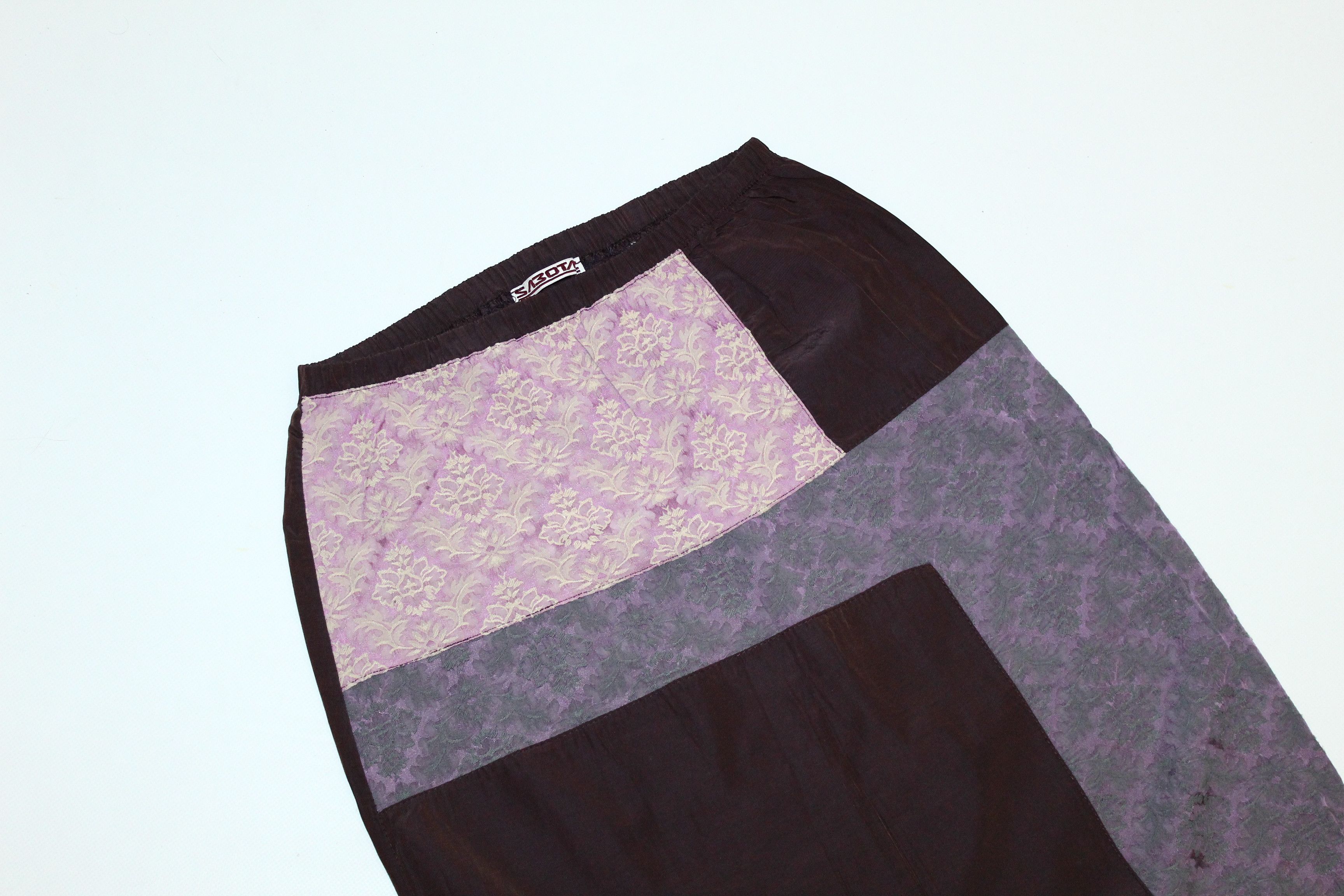 🔥VTG🔥 80s SABOTAGE Italy recycled patchwork pencil skirt