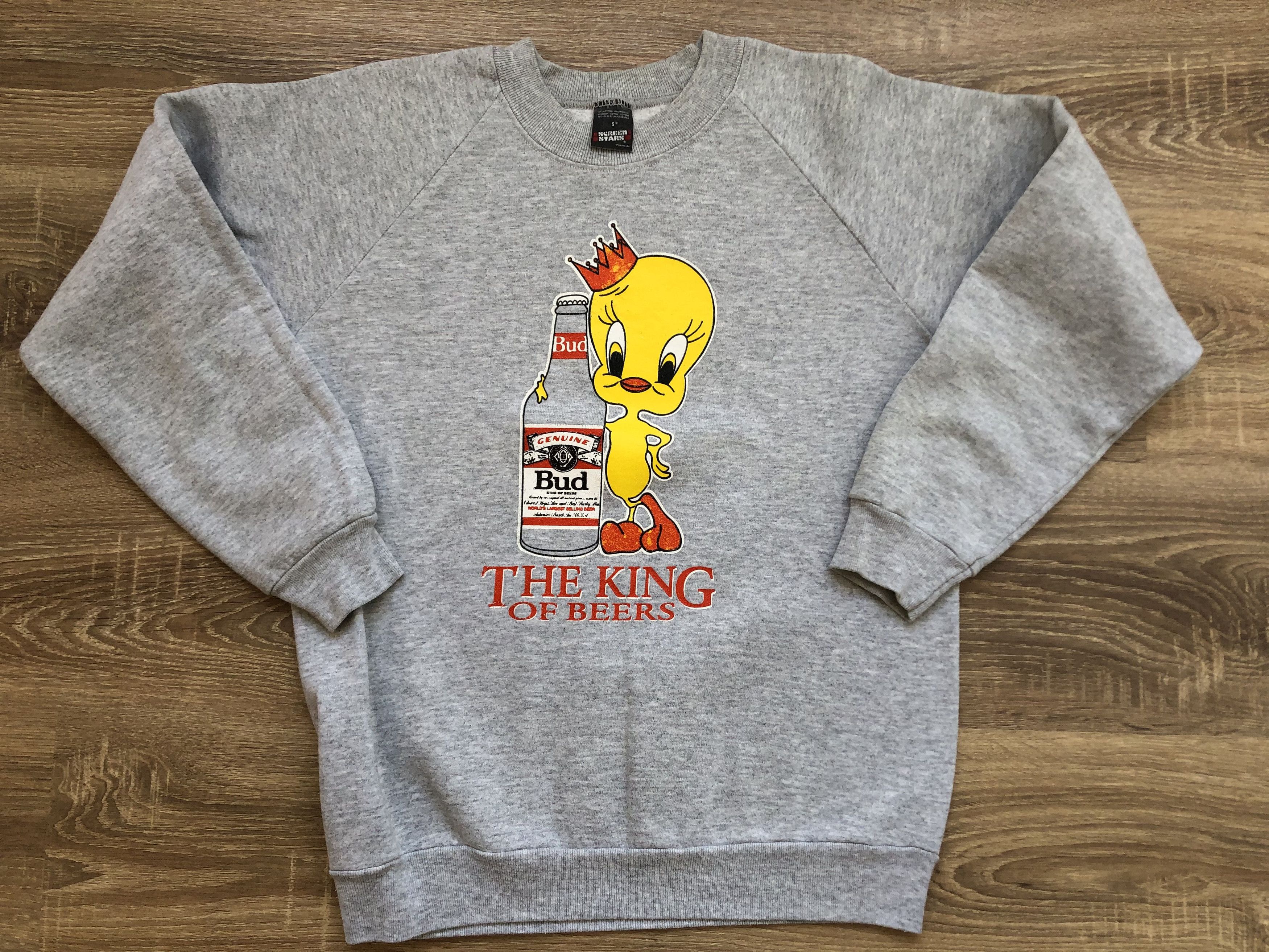 Vintage Vintage Bud Beer Looney Tunes Sweatshirt Y2K Rare Hype Size US S / EU 44-46 / 1 - 1 Thumbnail
