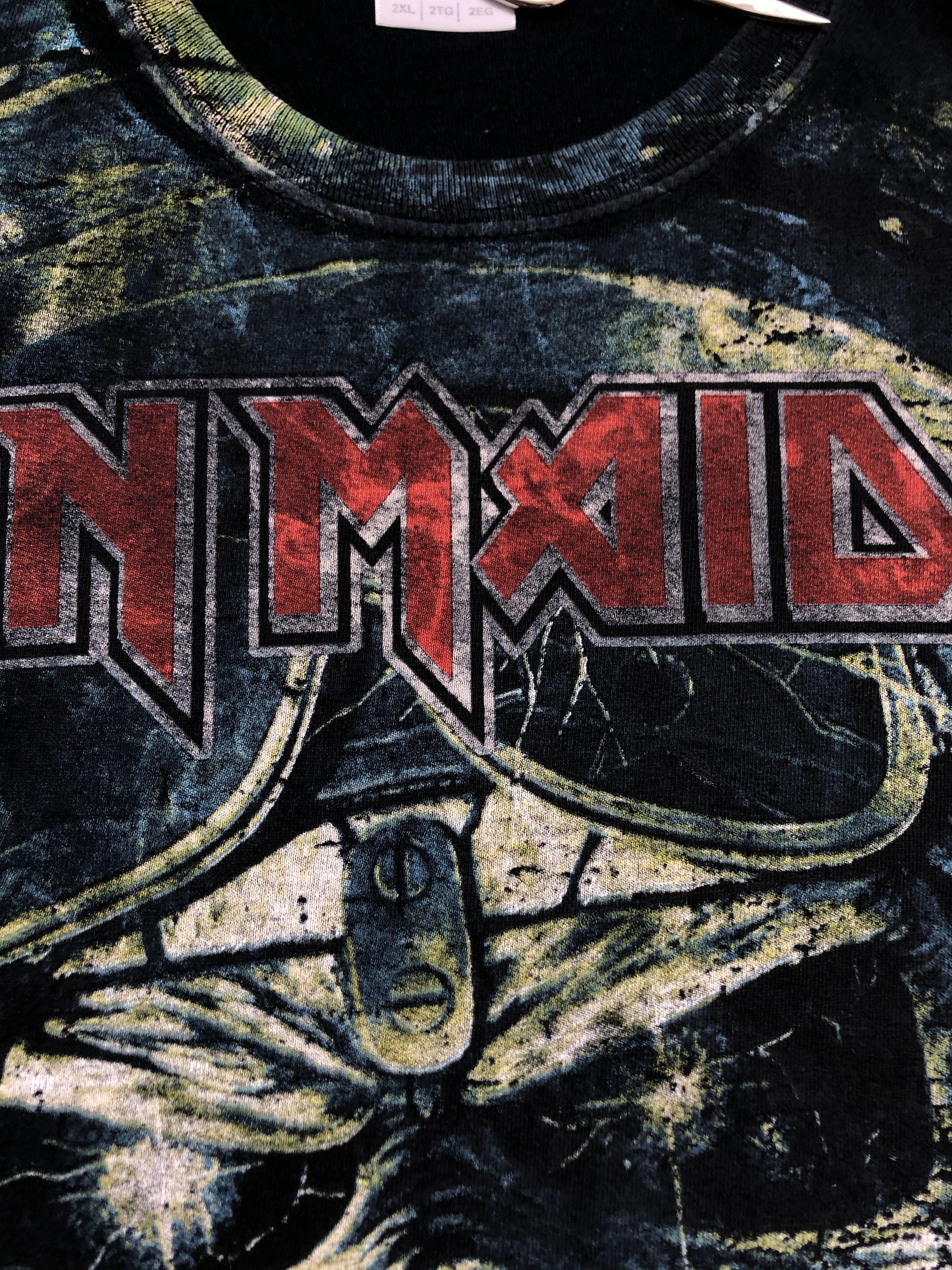 Band Tees × Iron Maiden × Vintage Vintage Iron Maiden Aces High Crazy Overprint Tee Y2k Hype Size US XXL / EU 58 / 5 - 10 Thumbnail