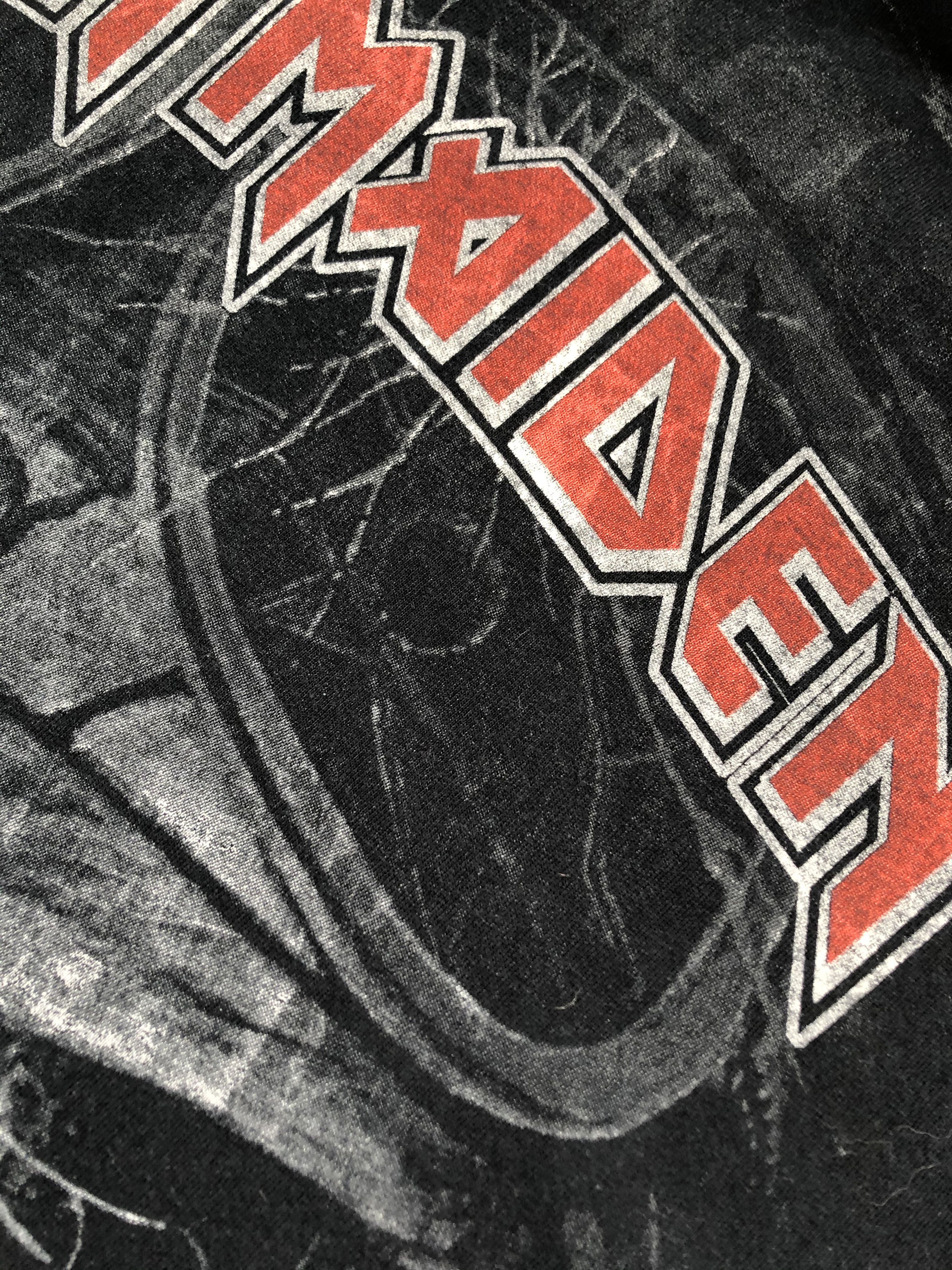 Band Tees × Iron Maiden × Vintage Vintage Iron Maiden Aces High Crazy Overprint Tee Y2k Hype Size US XXL / EU 58 / 5 - 19 Thumbnail